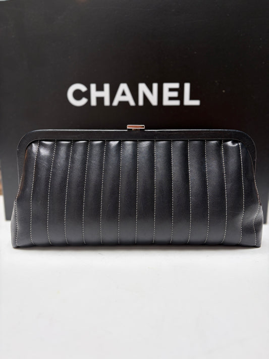 Chanel Black Mademoiselle Ligne Clutch