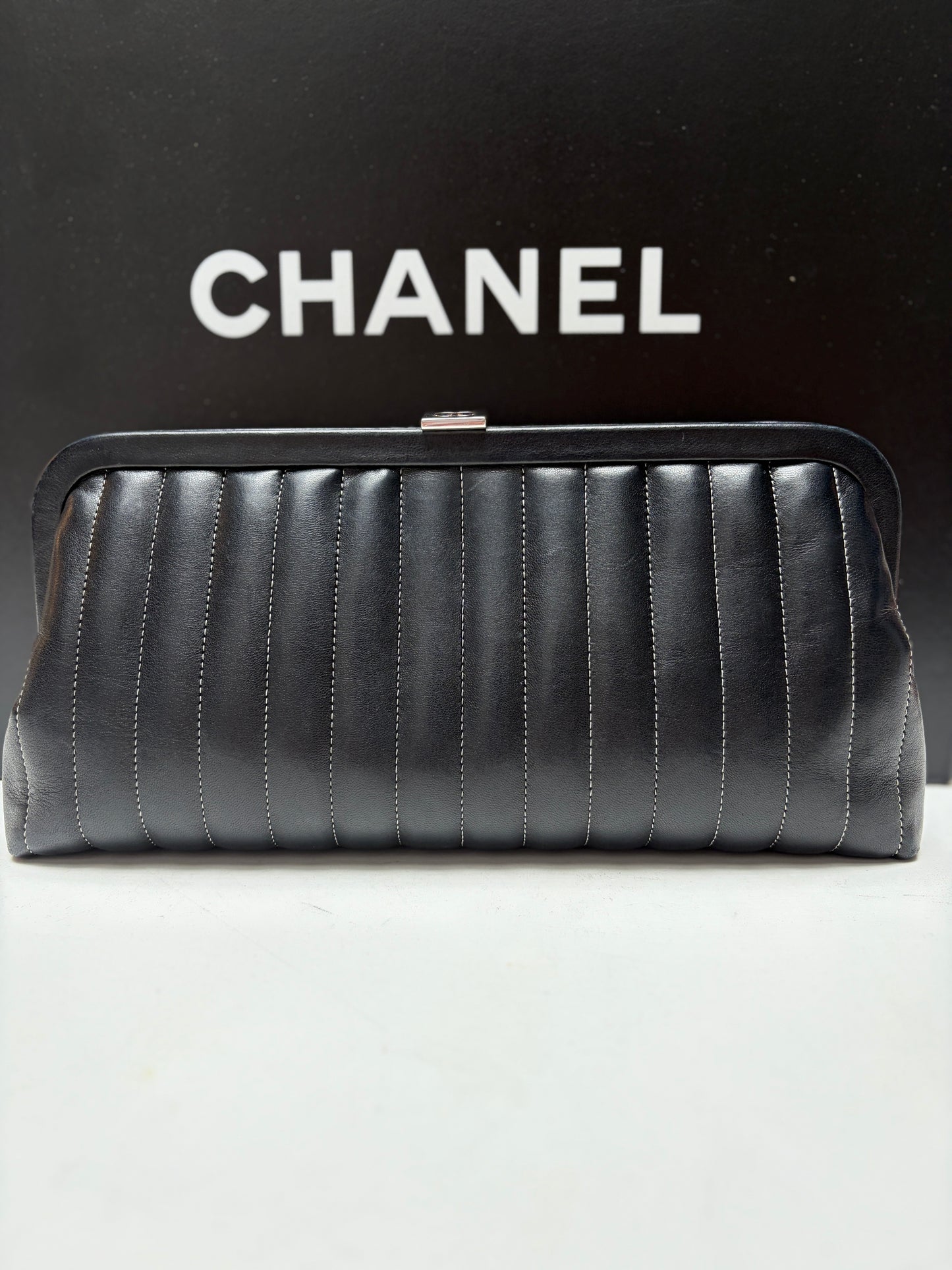 Chanel Black Mademoiselle Ligne Clutch