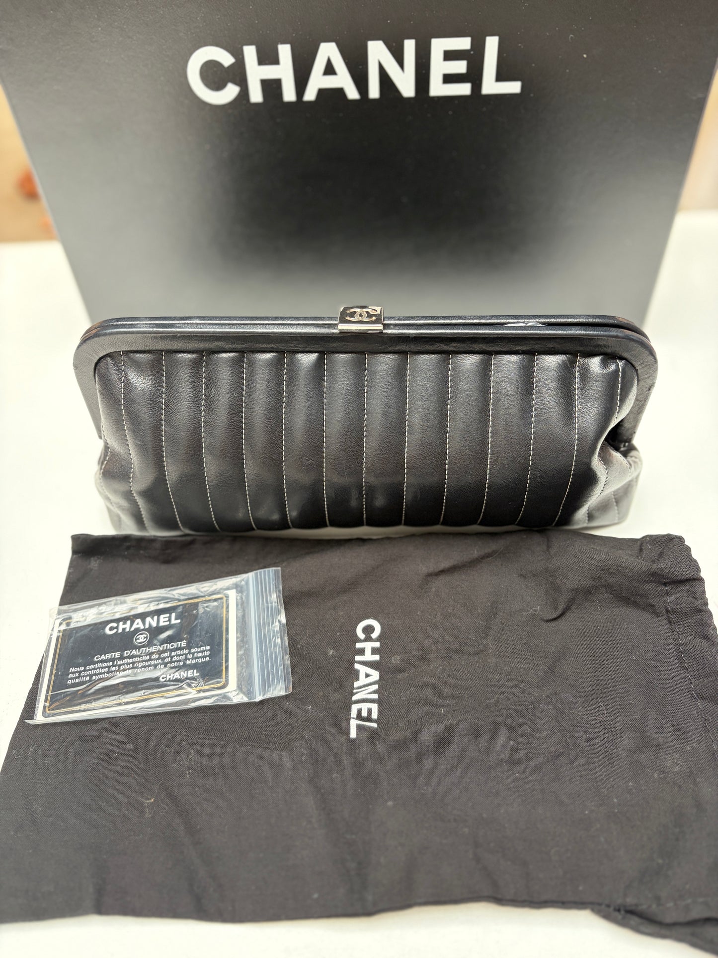 Chanel Black Mademoiselle Ligne Clutch