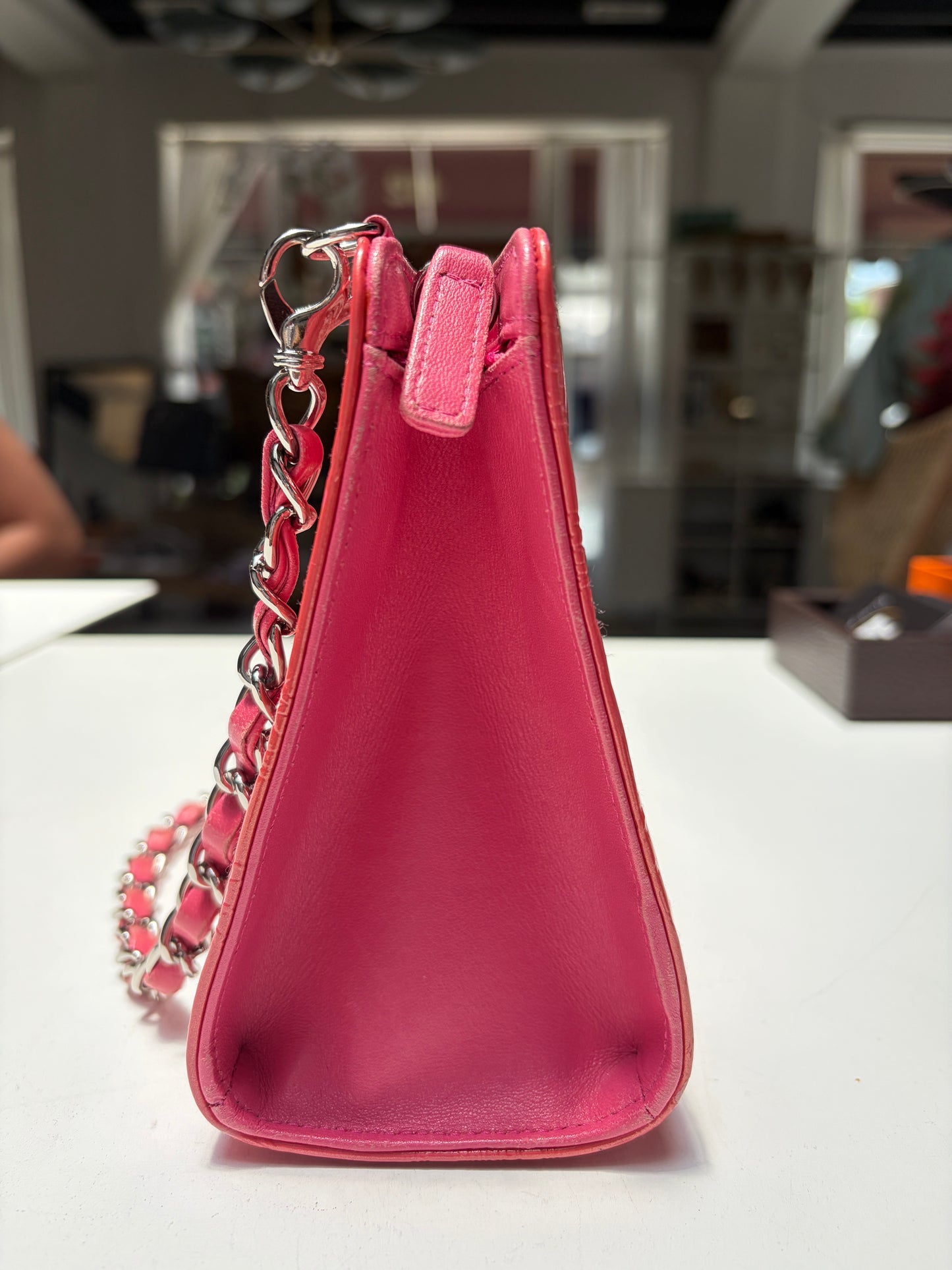 Chanel Pink Lucky Symbols Pochette Patent Leather