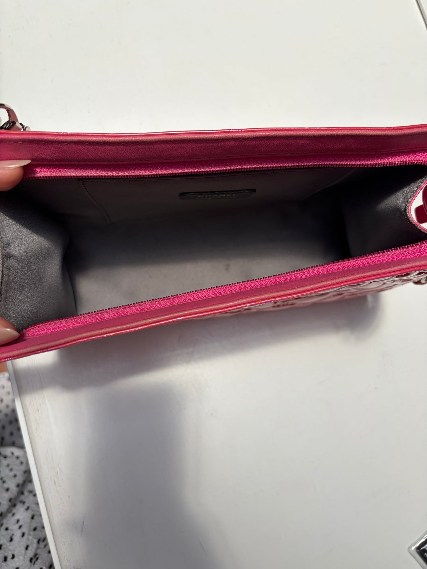 Chanel Pink Lucky Symbols Pochette Patent Leather