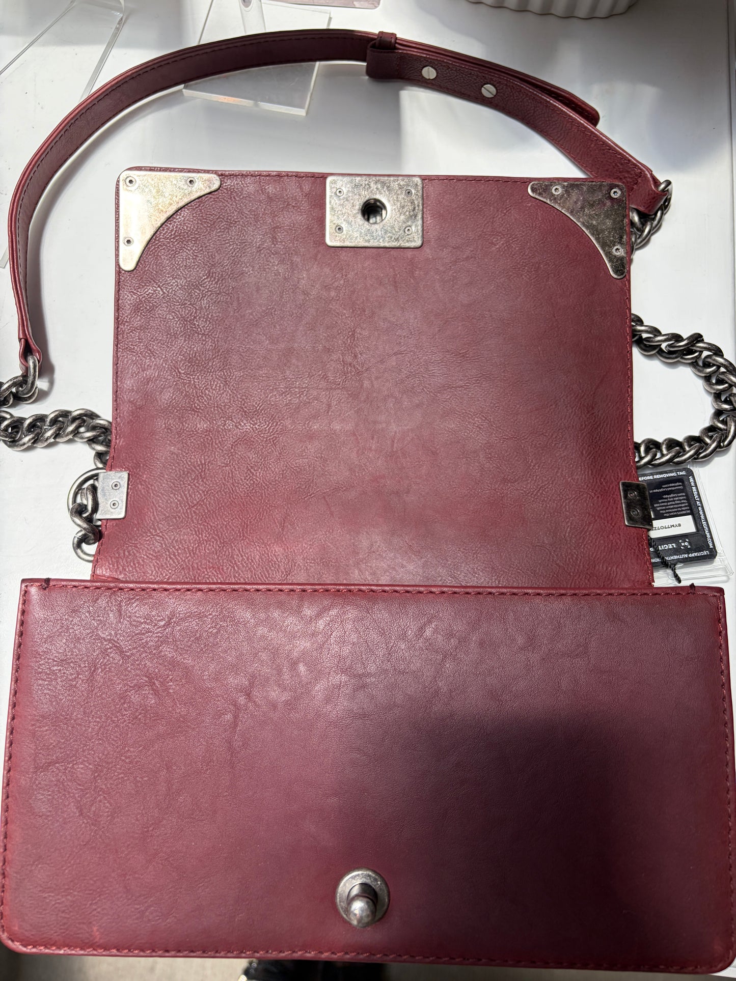 Chanel Boy Medium Limited Edition Paris-Dallas Burgundy Aged Ruthenium Hardware