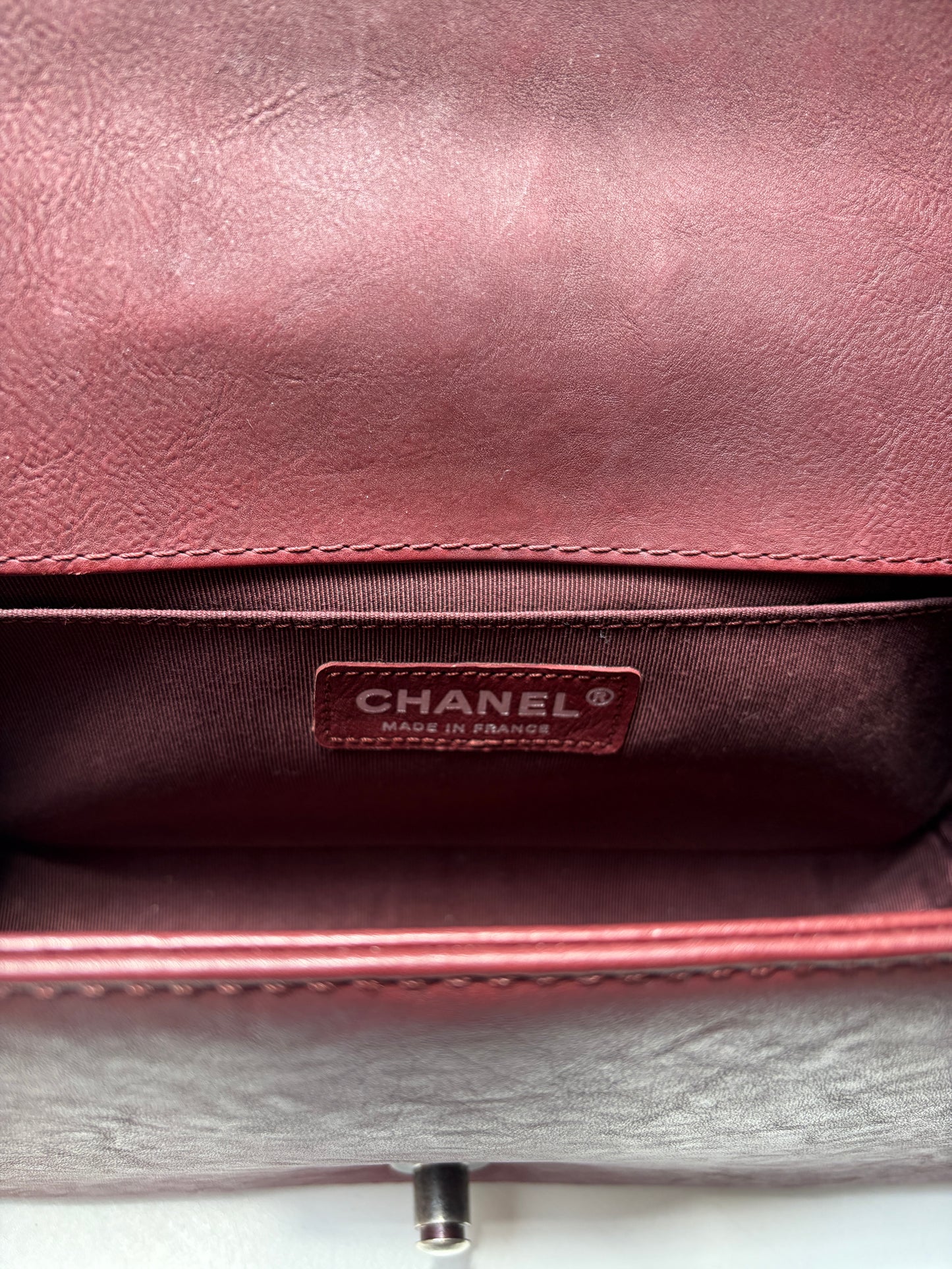 Chanel Boy Medium Limited Edition Paris-Dallas Burgundy Aged Ruthenium Hardware