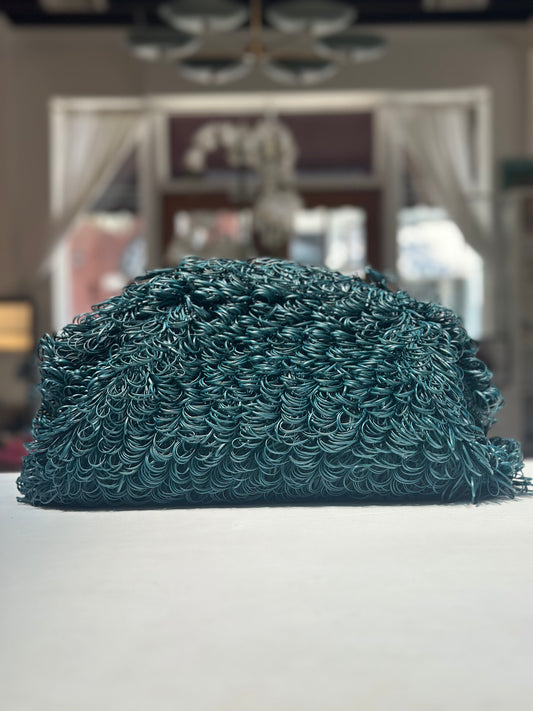 Bottega Veneta Teal Nappa Pouch