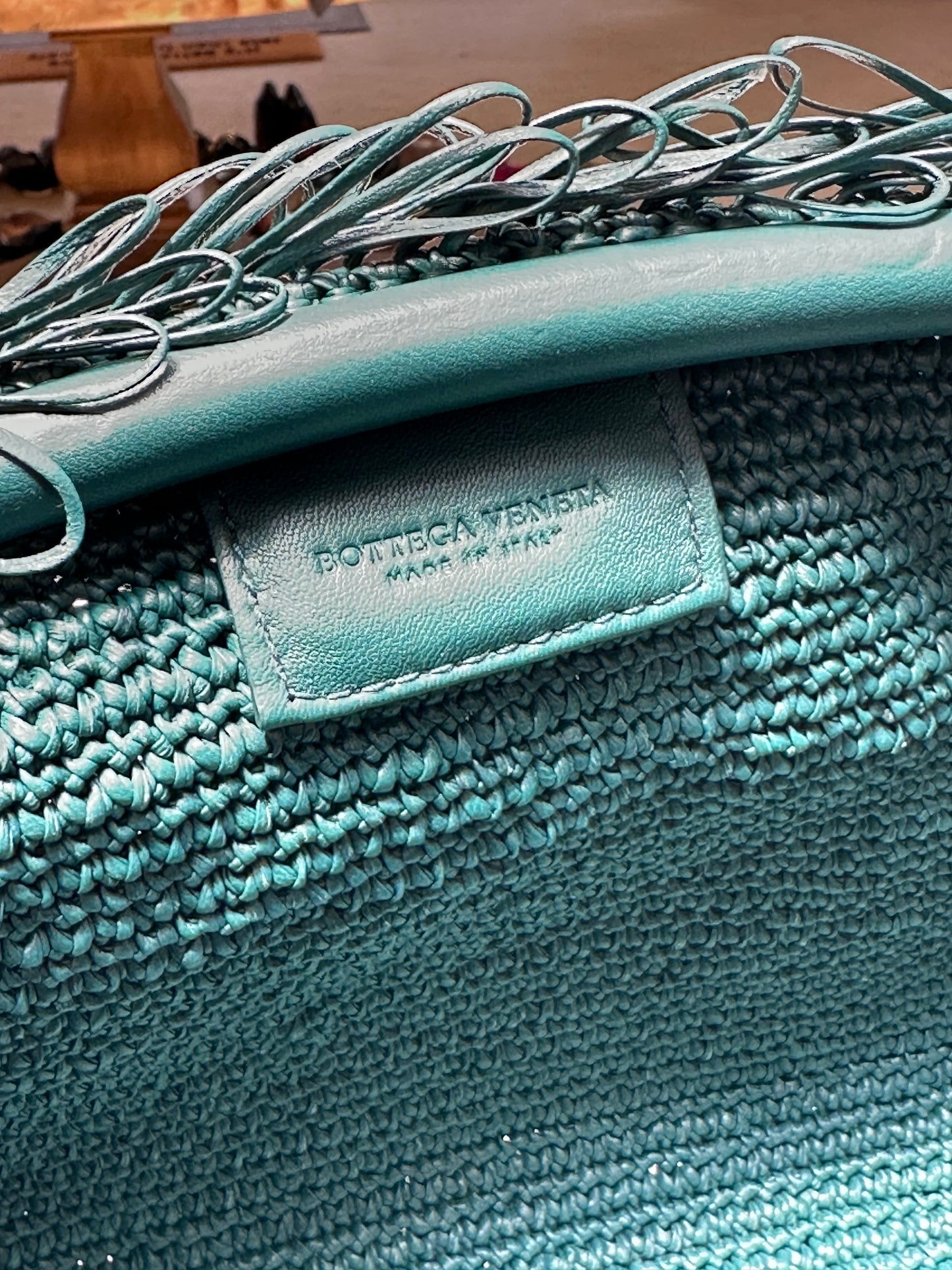 Bottega Veneta Teal Nappa Pouch