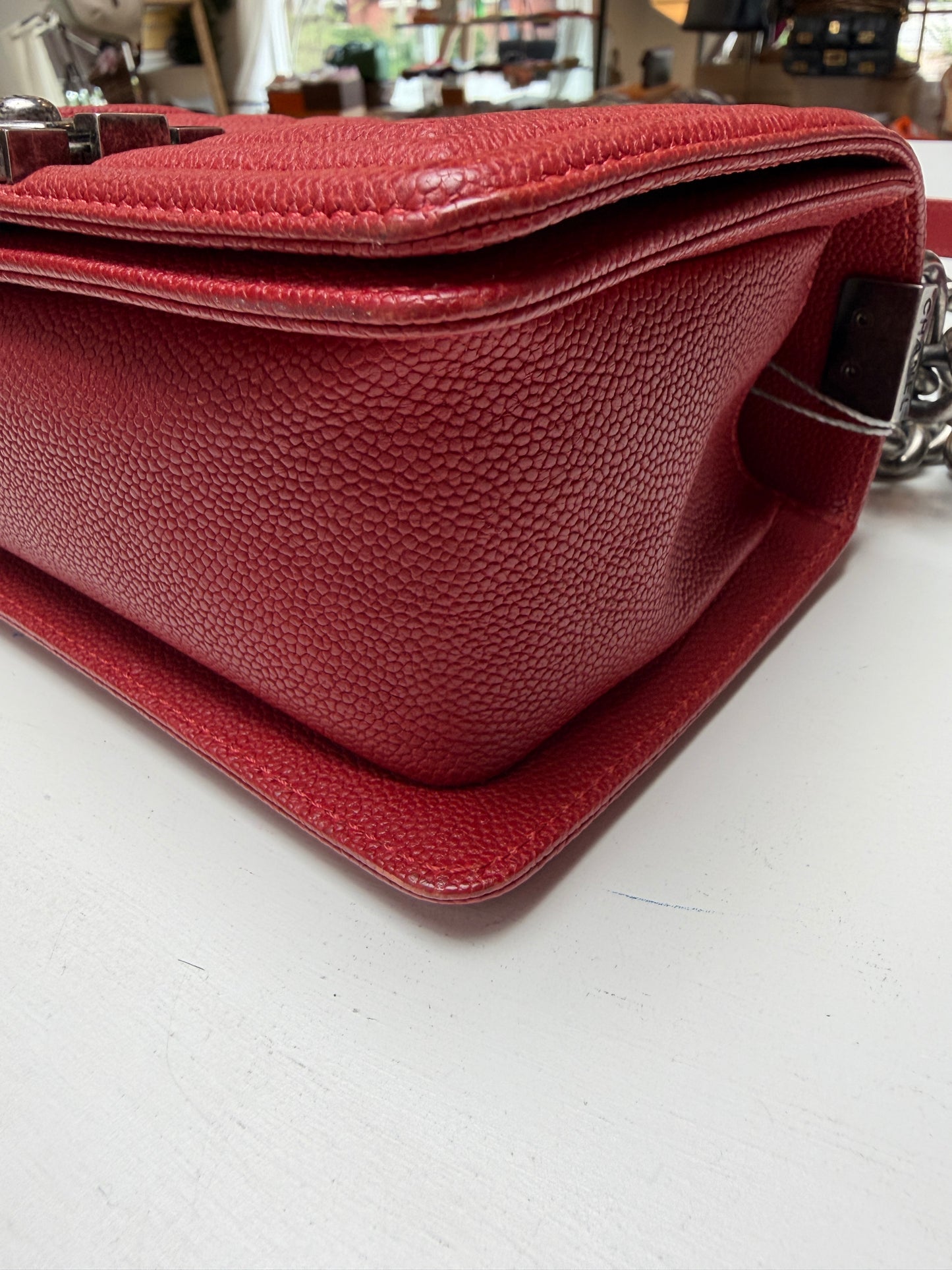 Chanel Boy Small Red Aged Ruthenium Hardware