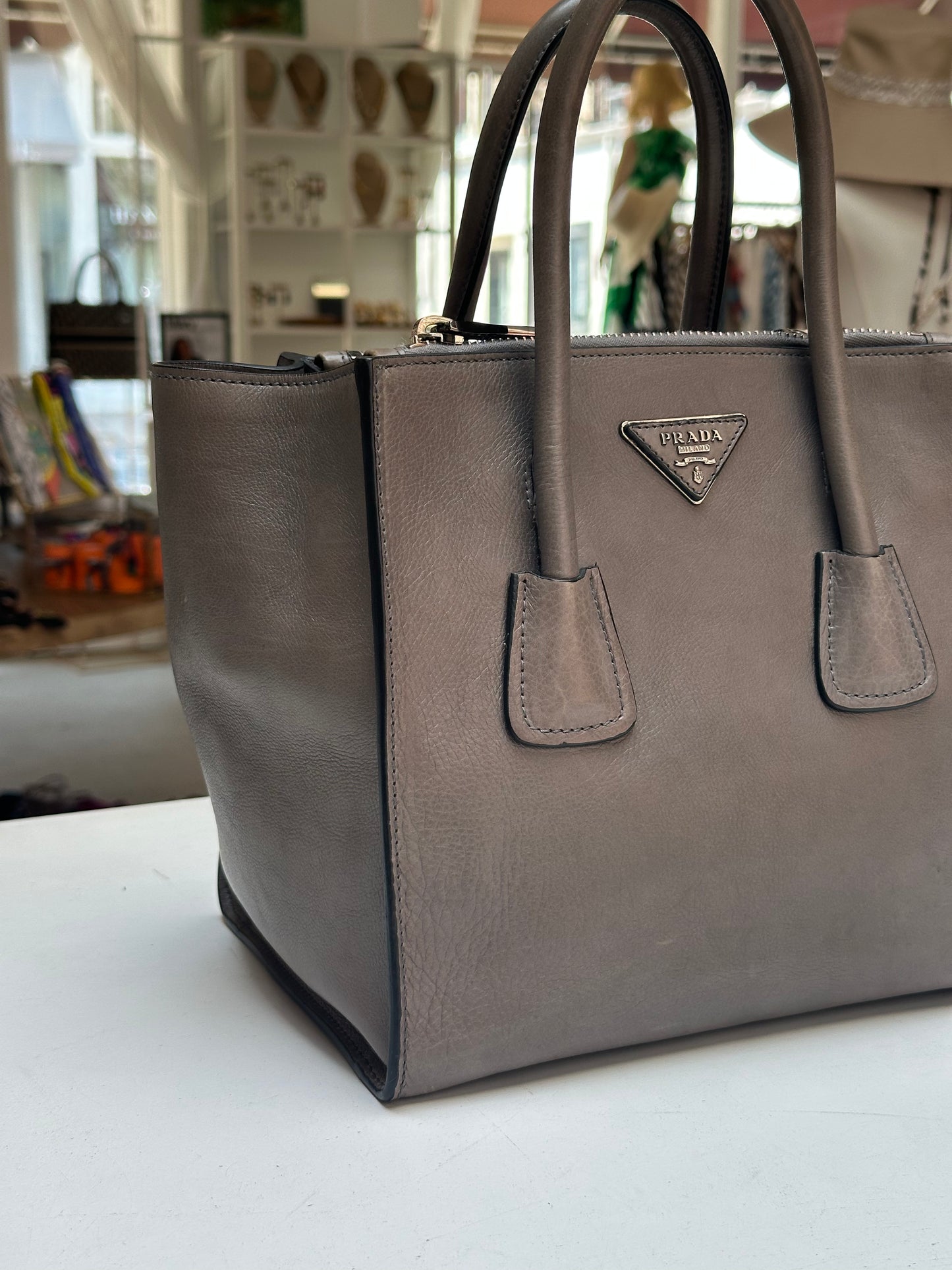 Prada Twin Pocket Tote, Grey