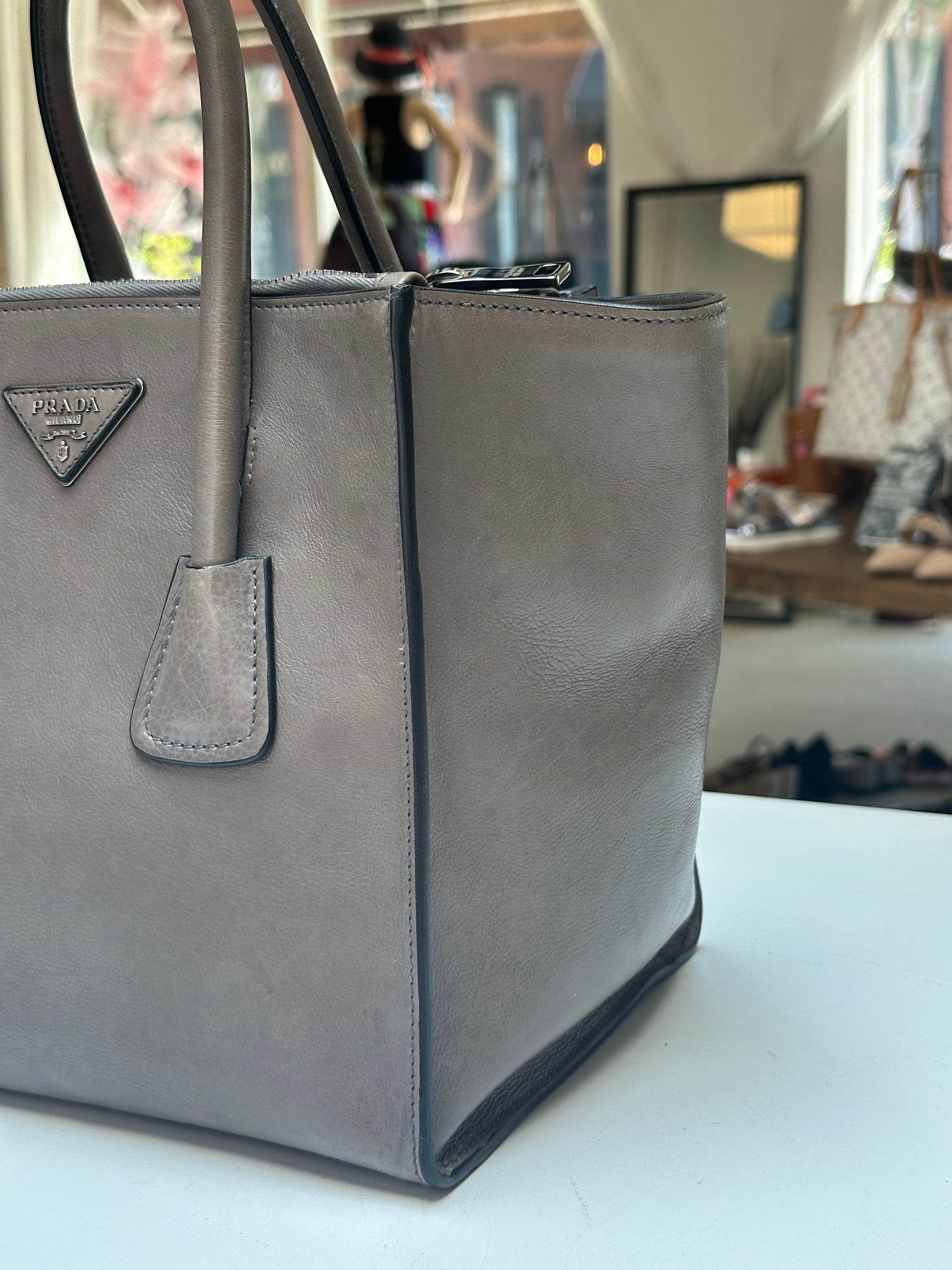 Prada Twin Pocket Tote, Grey