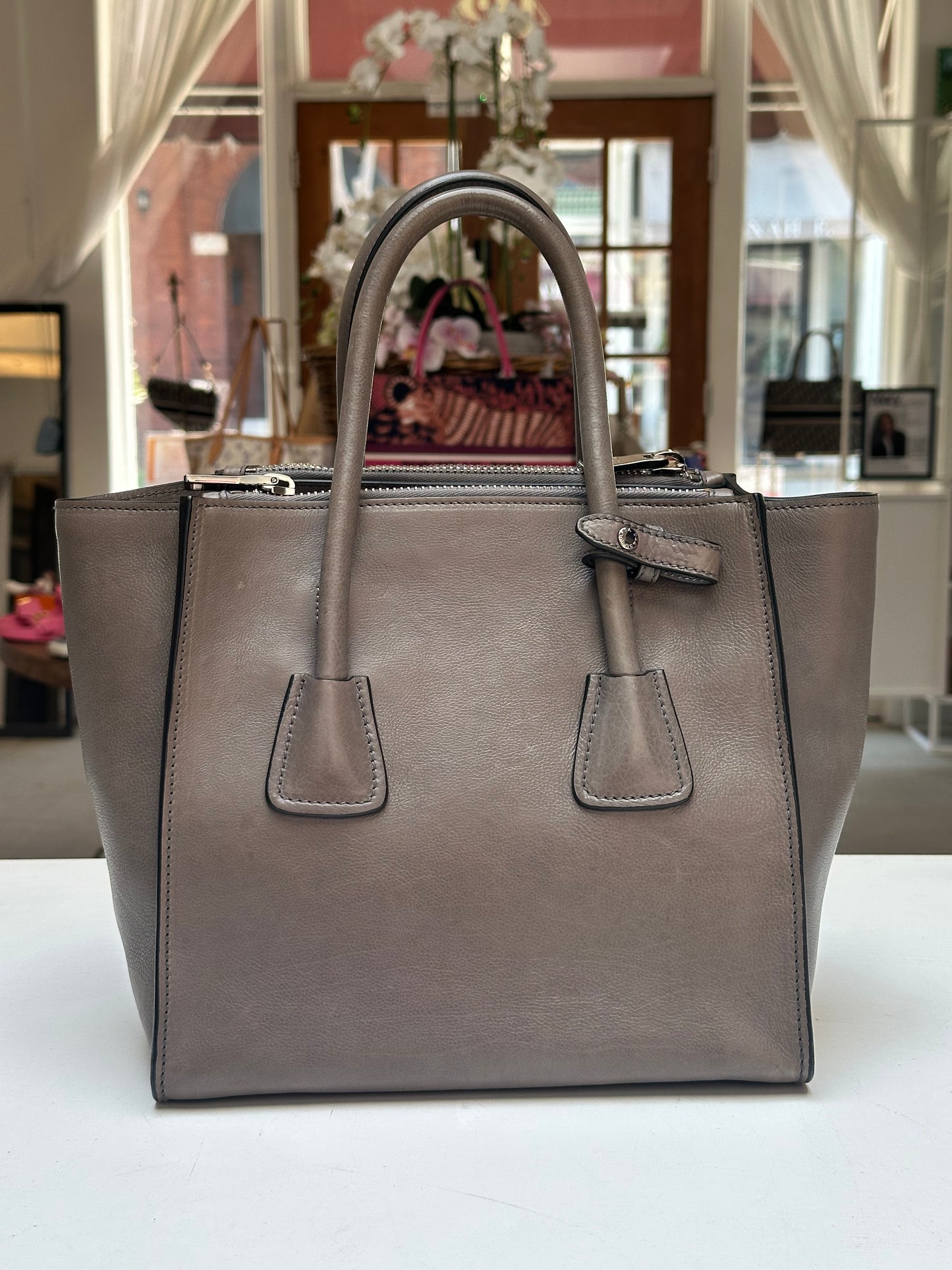 Prada Twin Pocket Tote, Grey