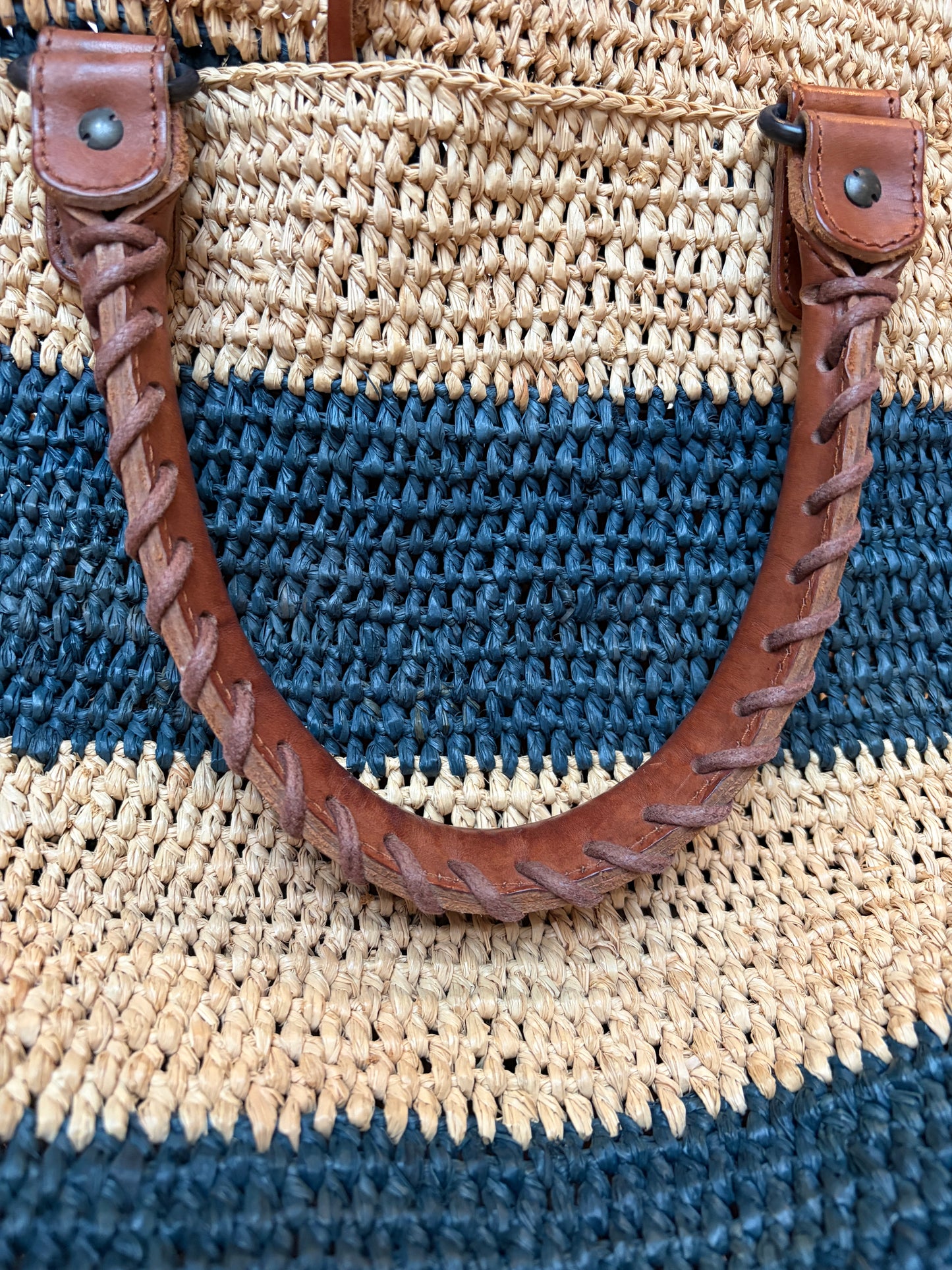 Balenciaga Raffia Bag Large Panier Motocross