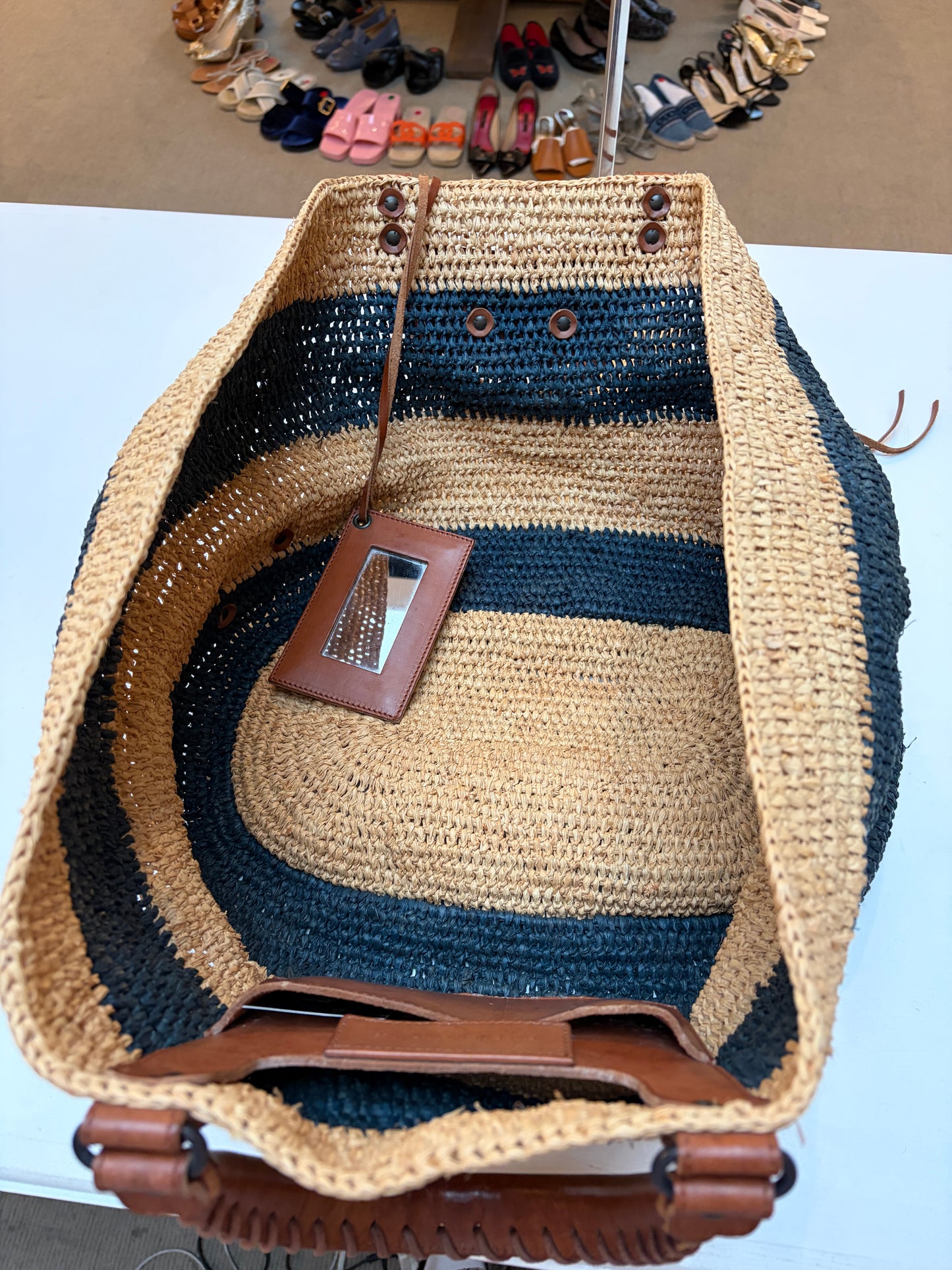 Balenciaga Raffia Bag Large Panier Motocross