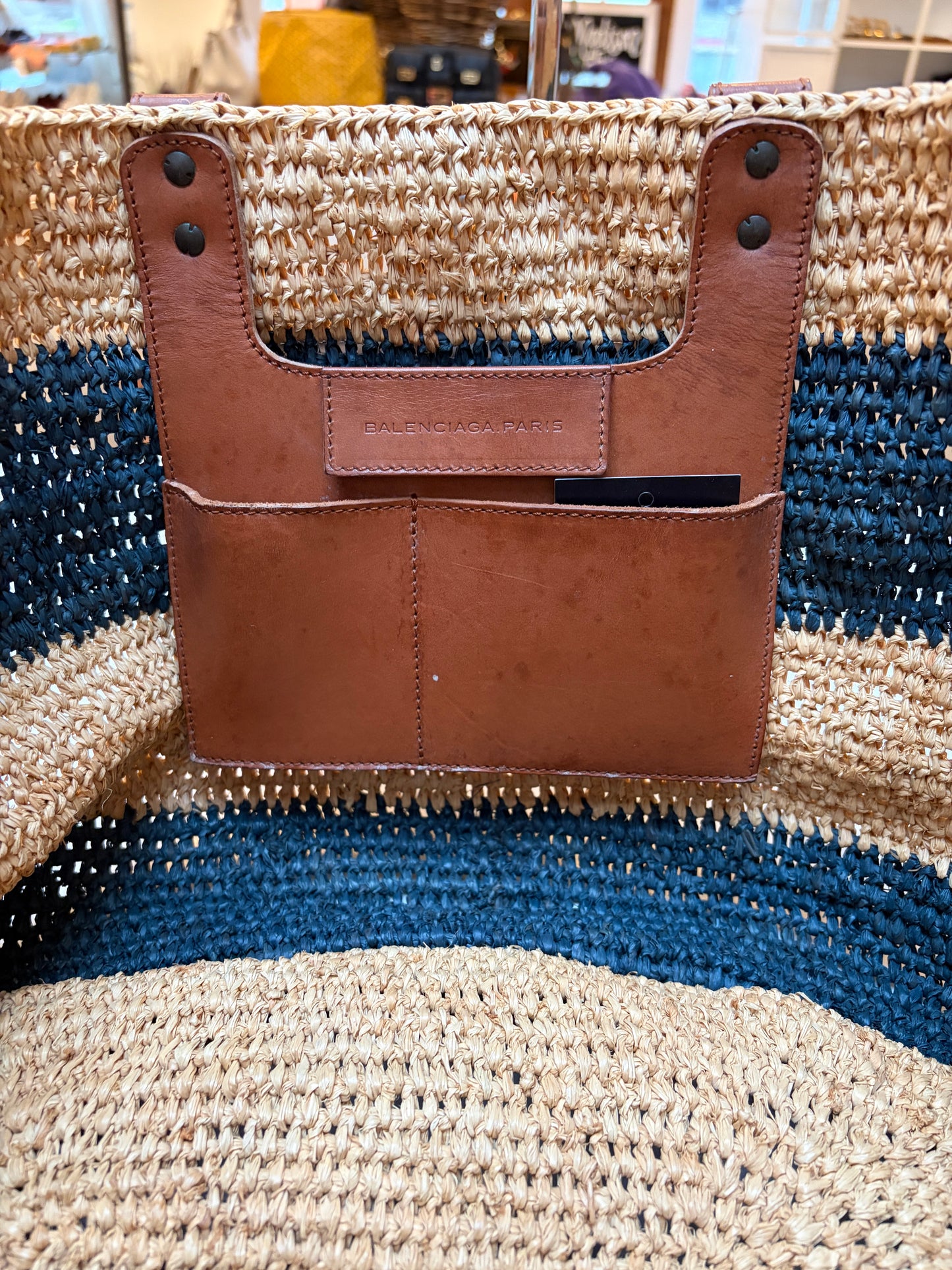 Balenciaga Raffia Bag Large Panier Motocross