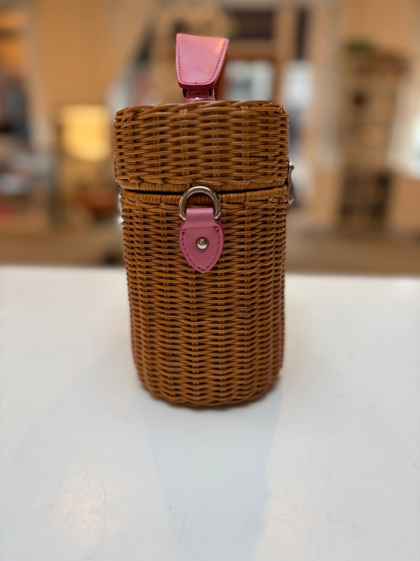 Miu Miu Wicker Basket Bag Pink