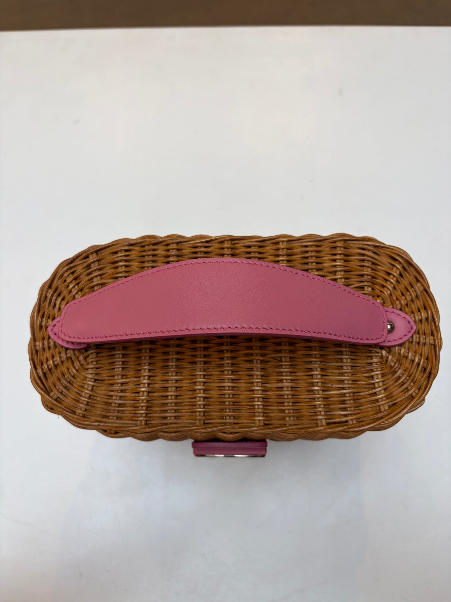 Miu Miu Wicker Basket Bag Pink