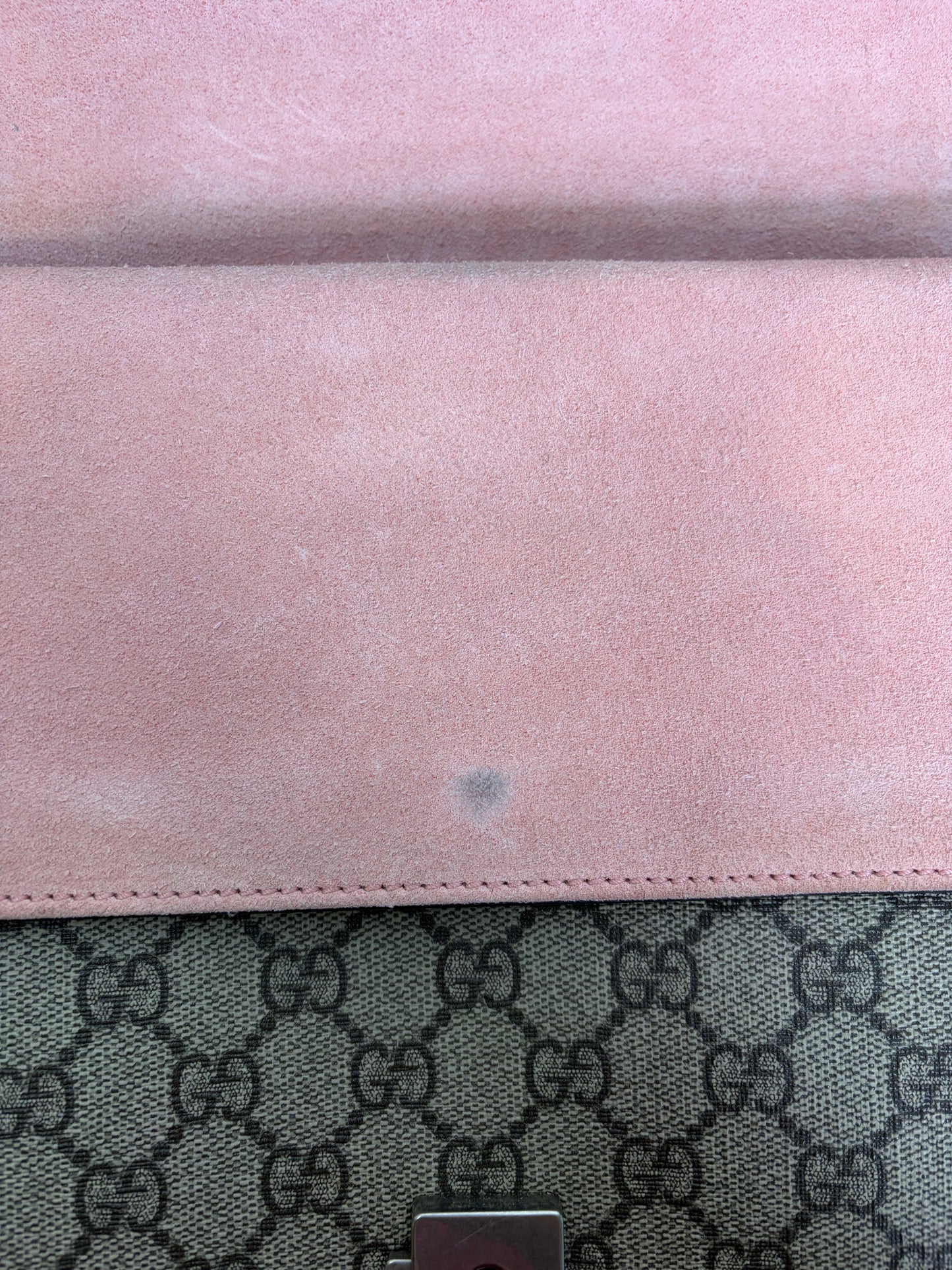 Gucci GG Supreme Monogram Suede Crystal Dinoysus