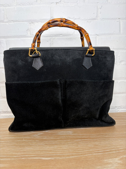 Gucci Suede Bamboo Handle Tote
