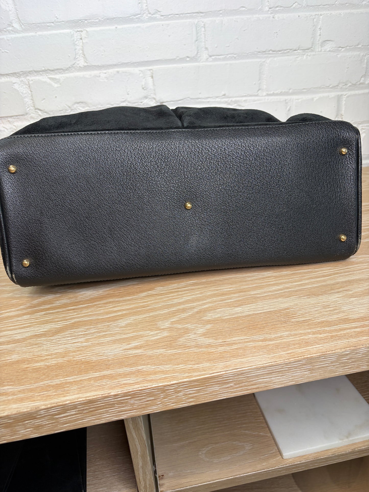 Gucci Suede Bamboo Handle Tote