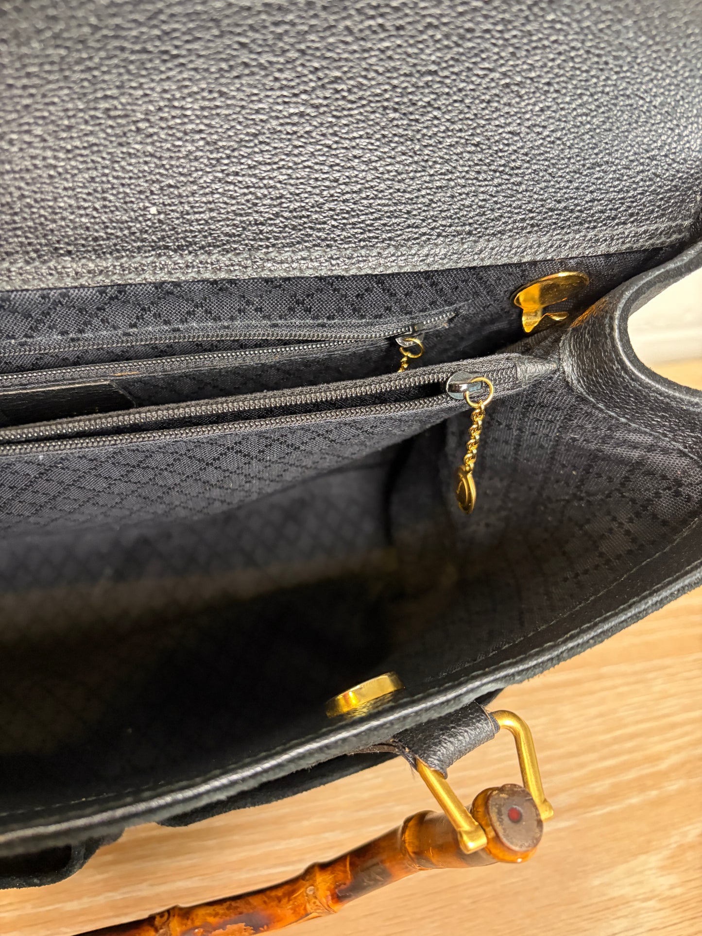 Gucci Suede Bamboo Handle Tote