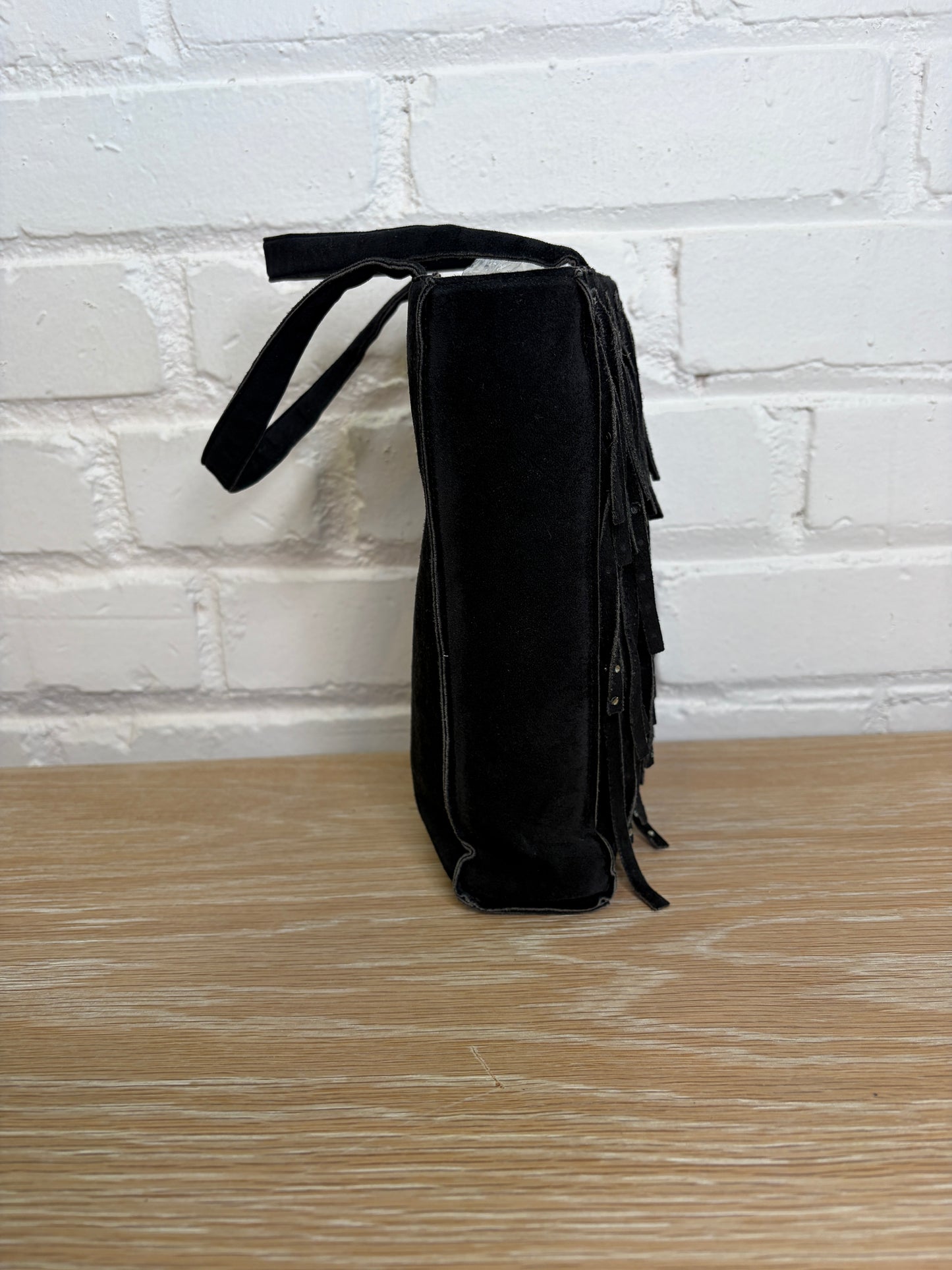 Chanel Mini Black Suede Fringe Rhinestone Tote