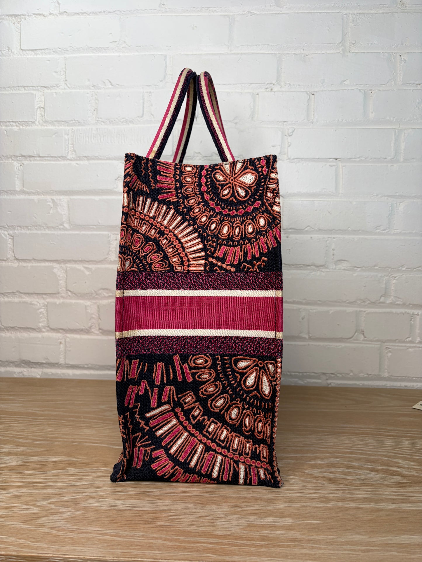 Christian Dior Large Book Tote Fuchsia Multicolor