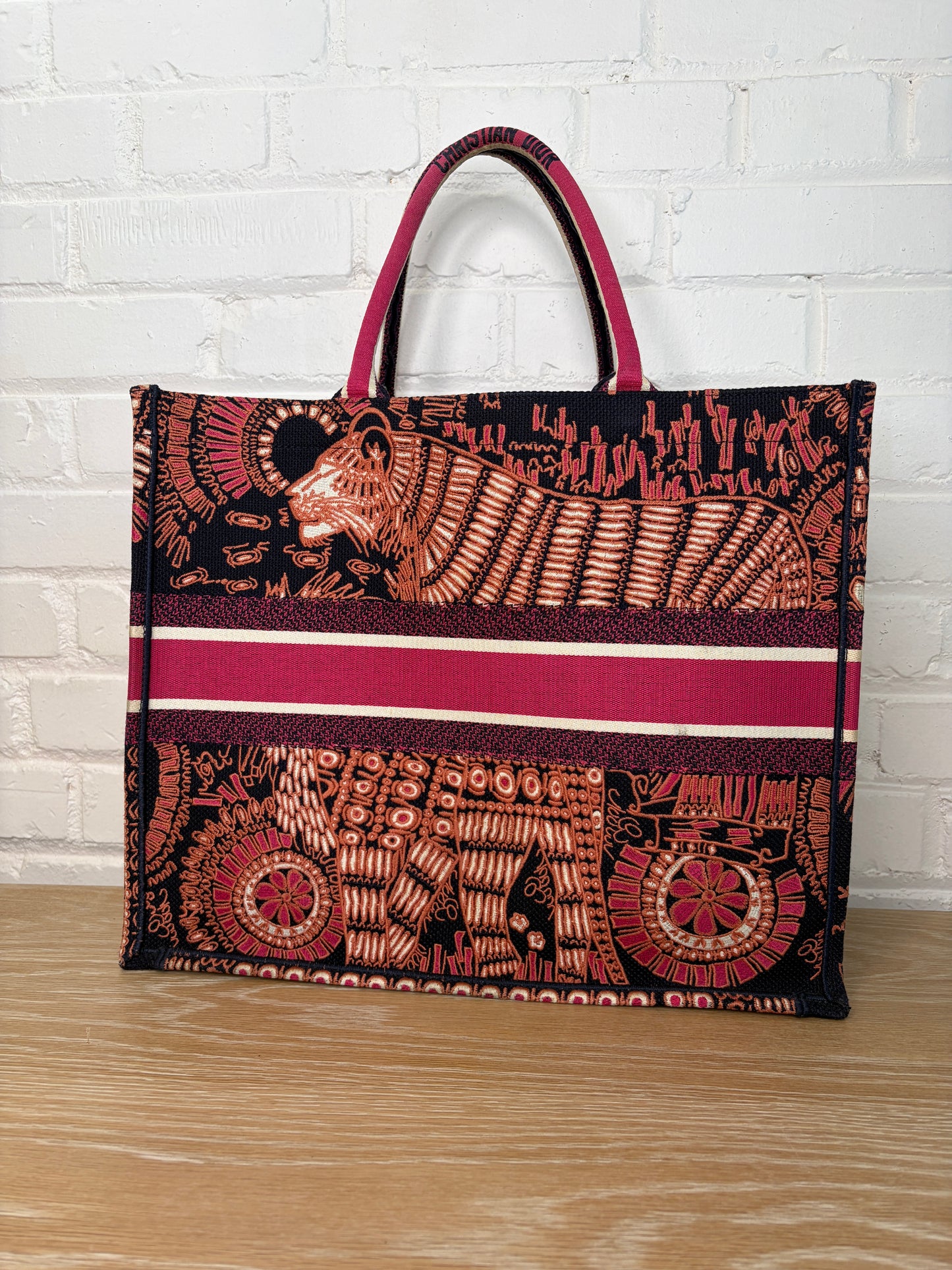 Christian Dior Large Book Tote Fuchsia Multicolor