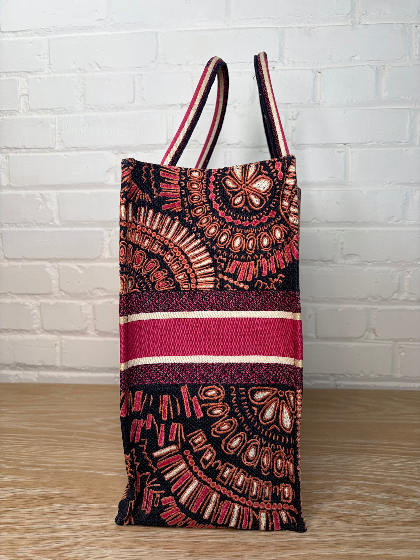 Christian Dior Large Book Tote Fuchsia Multicolor