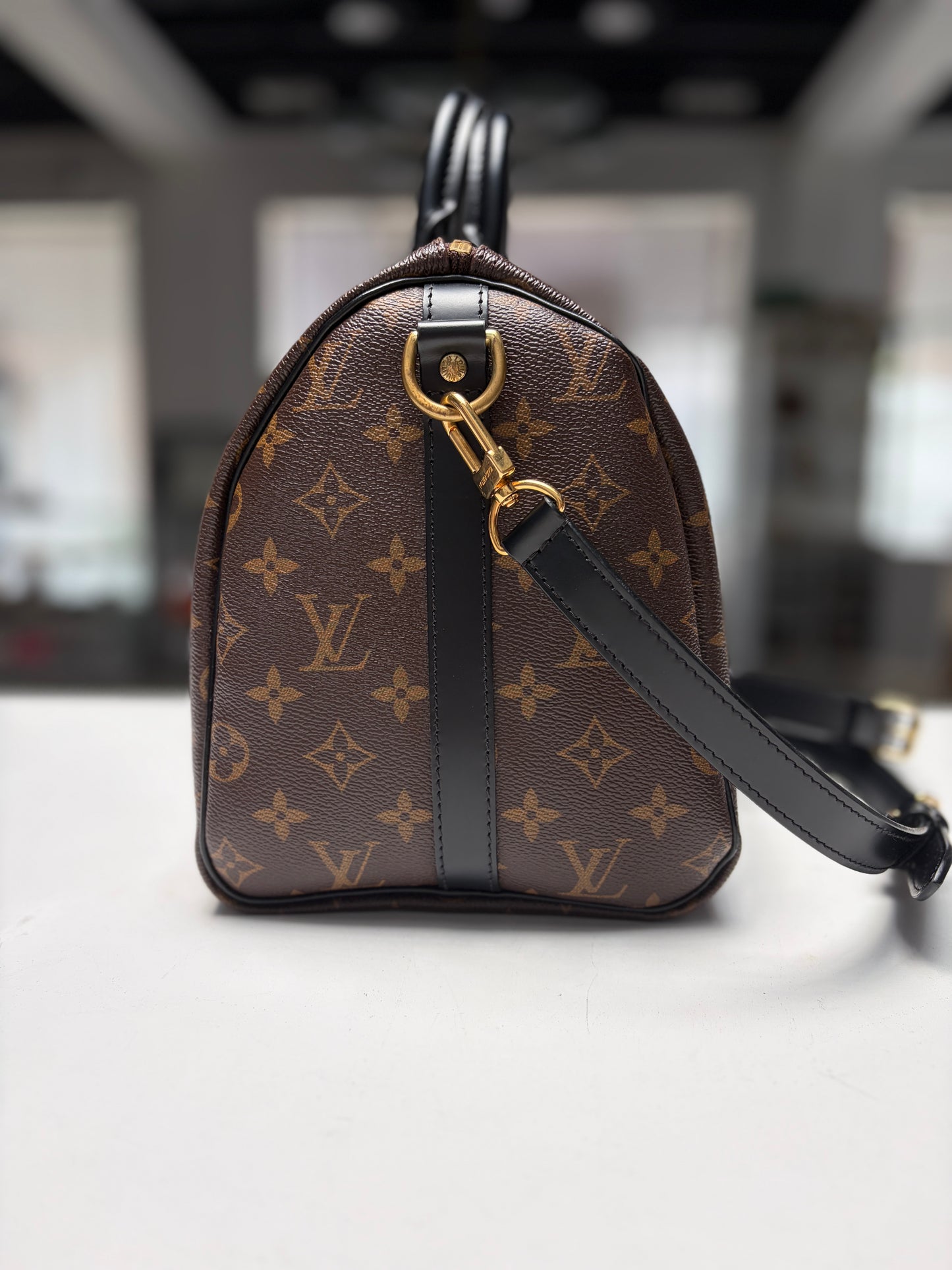 Louis Vuitton Monogram My World Tour Speedy 30 Black Bandouliere