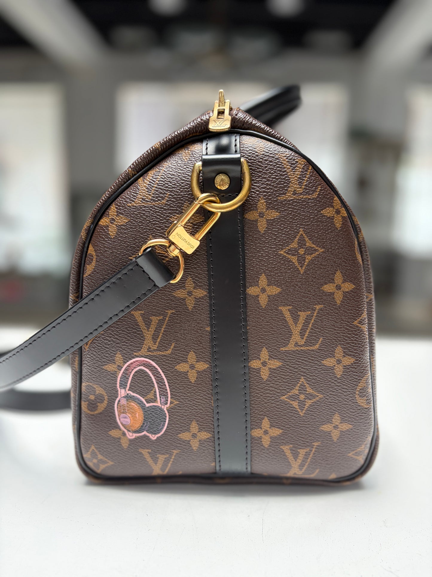Louis Vuitton Monogram My World Tour Speedy 30 Black Bandouliere
