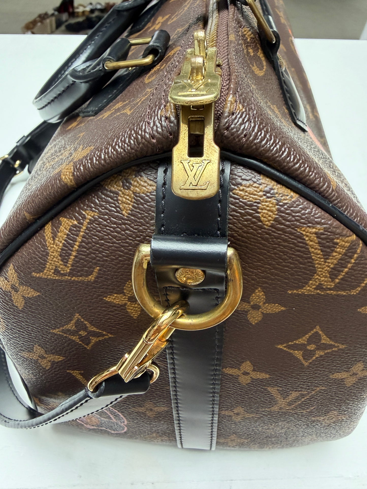 Louis Vuitton Monogram My World Tour Speedy 30 Black Bandouliere