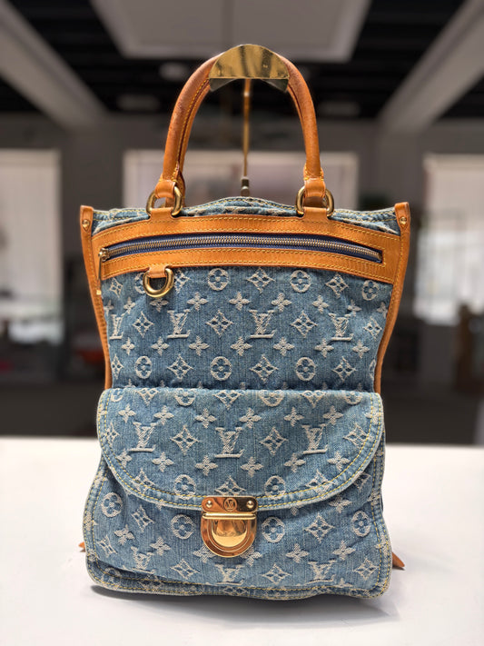 Louis Vuitton Monogram Denim Sac Plat Tote