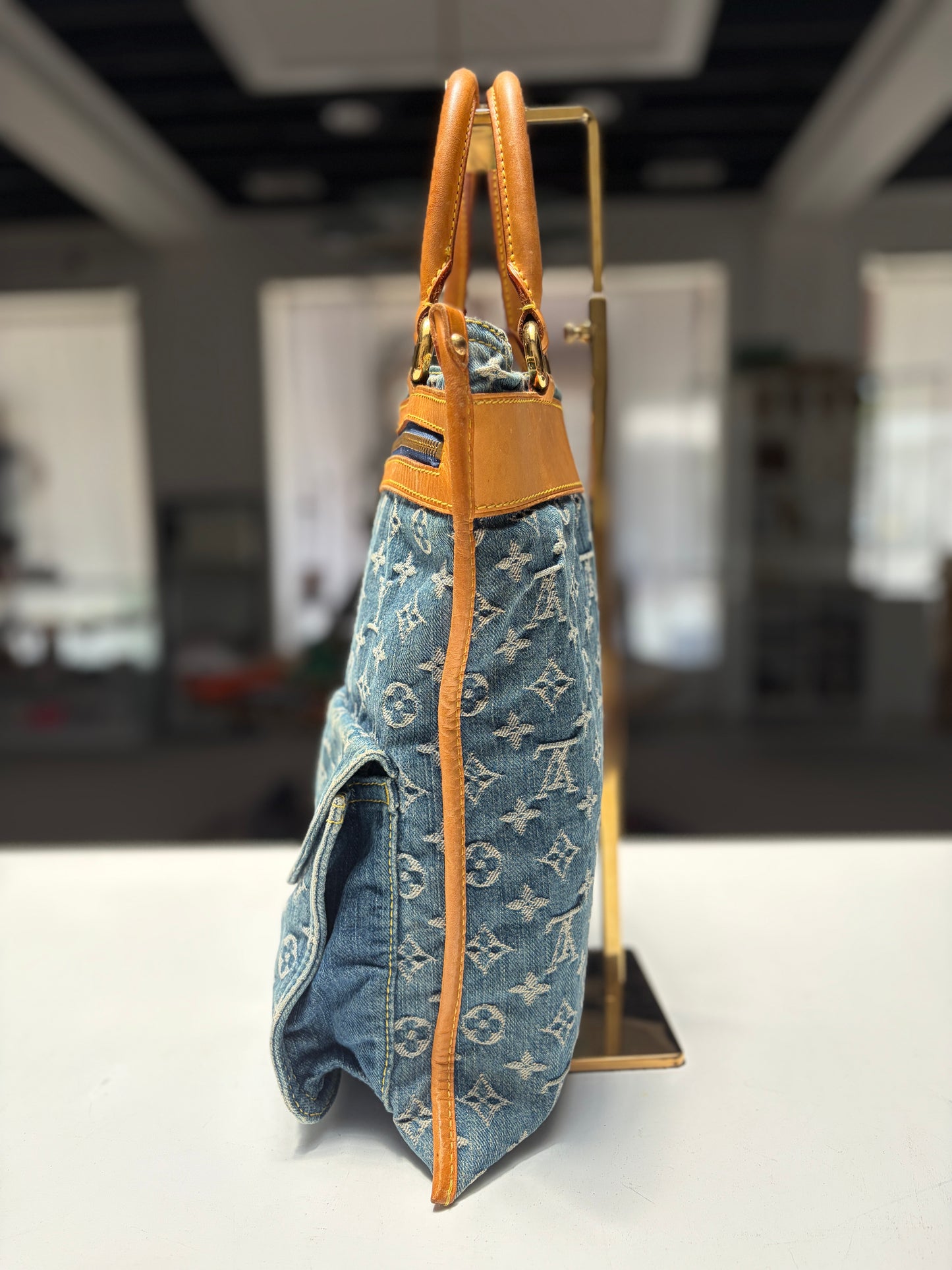 Louis Vuitton Monogram Denim Sac Plat Tote