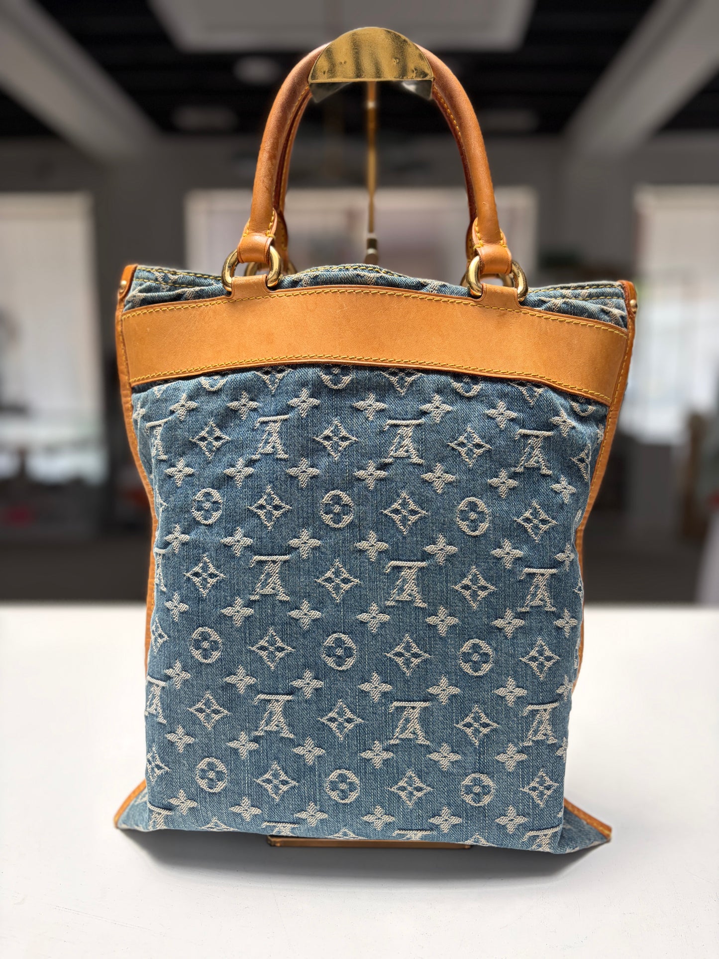 Louis Vuitton Monogram Denim Sac Plat Tote