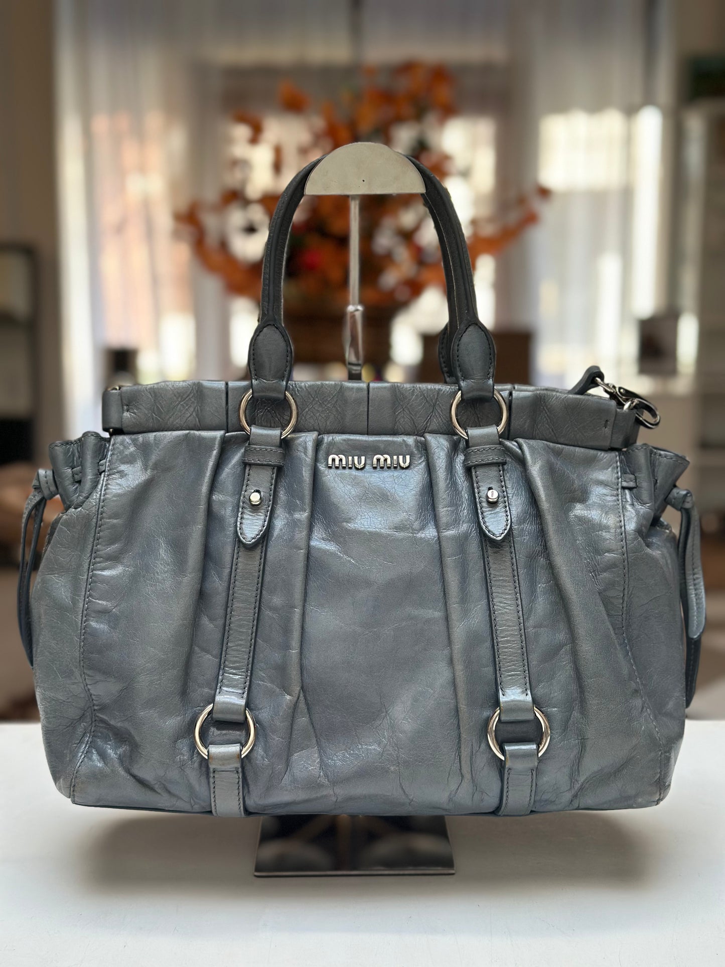 Miu Miu Vitello, slate grey