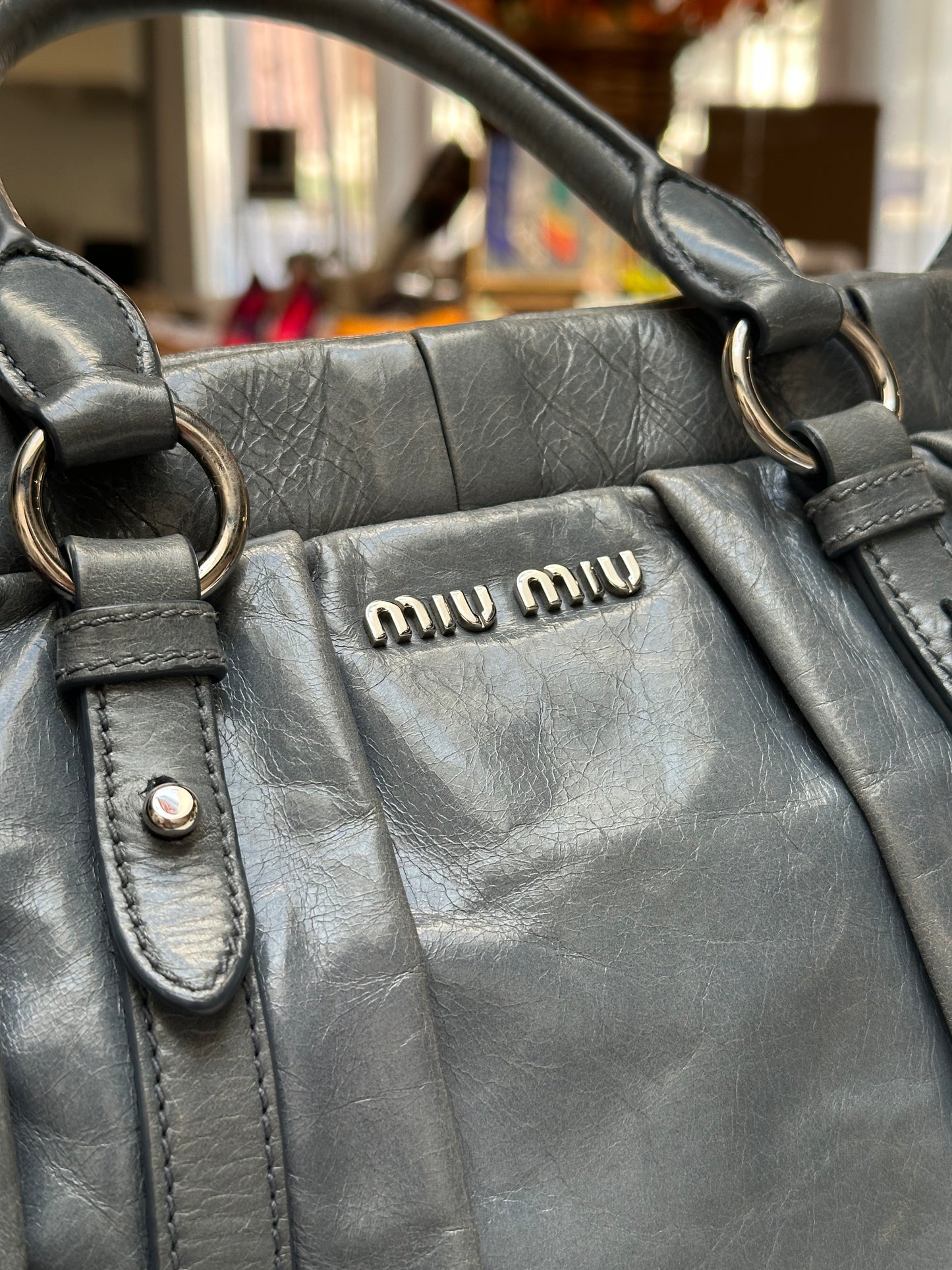 Miu Miu Vitello, slate grey