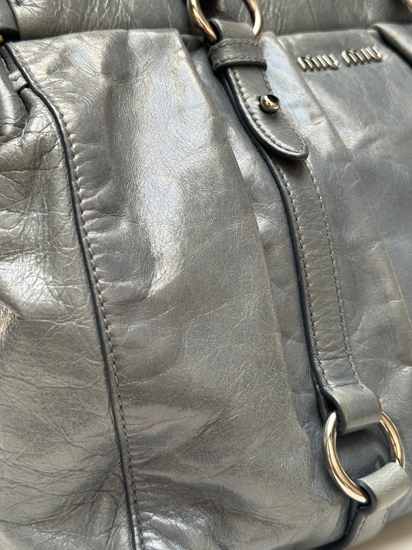 Miu Miu Vitello, slate grey