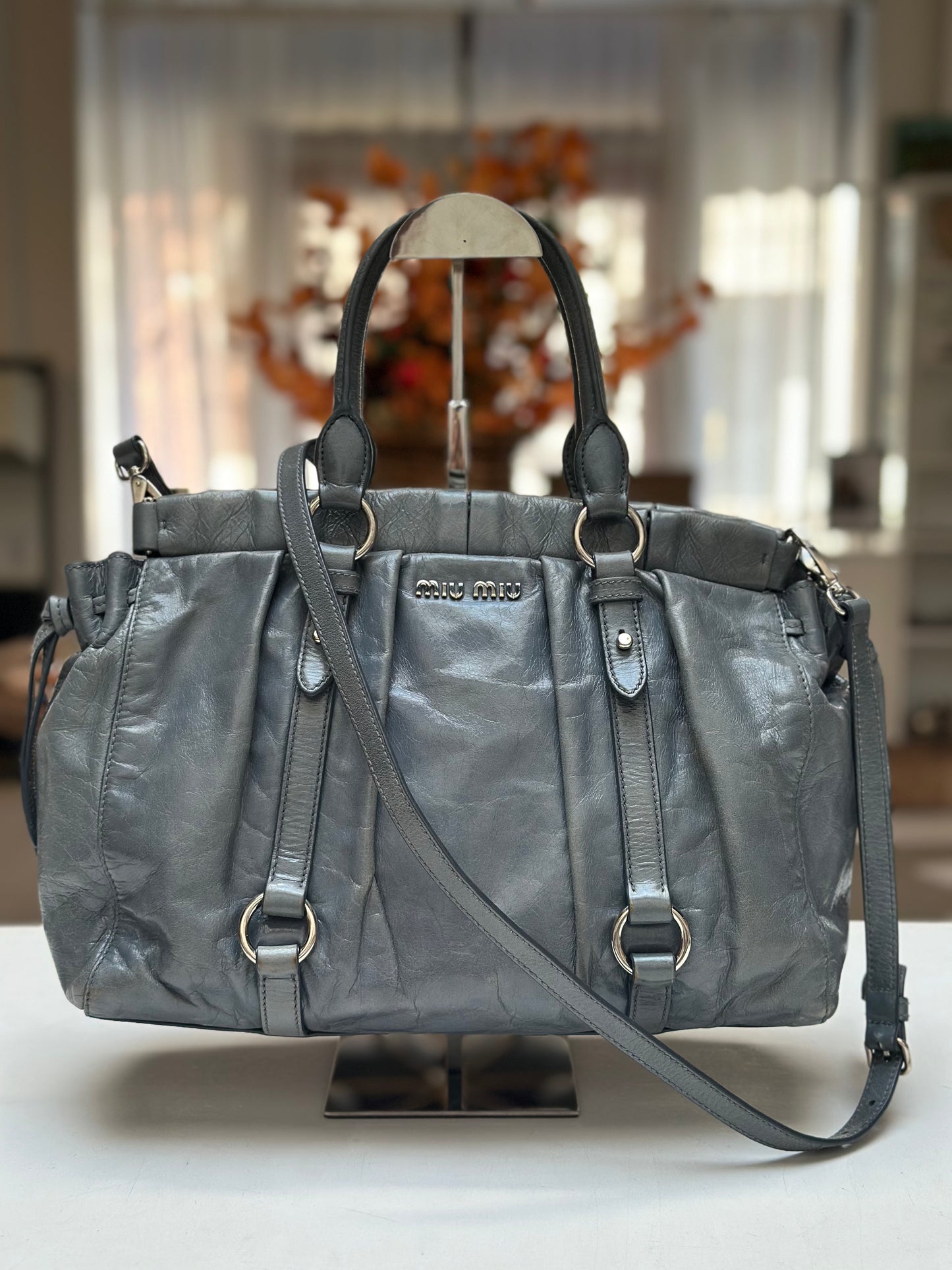 Miu Miu Vitello, slate grey