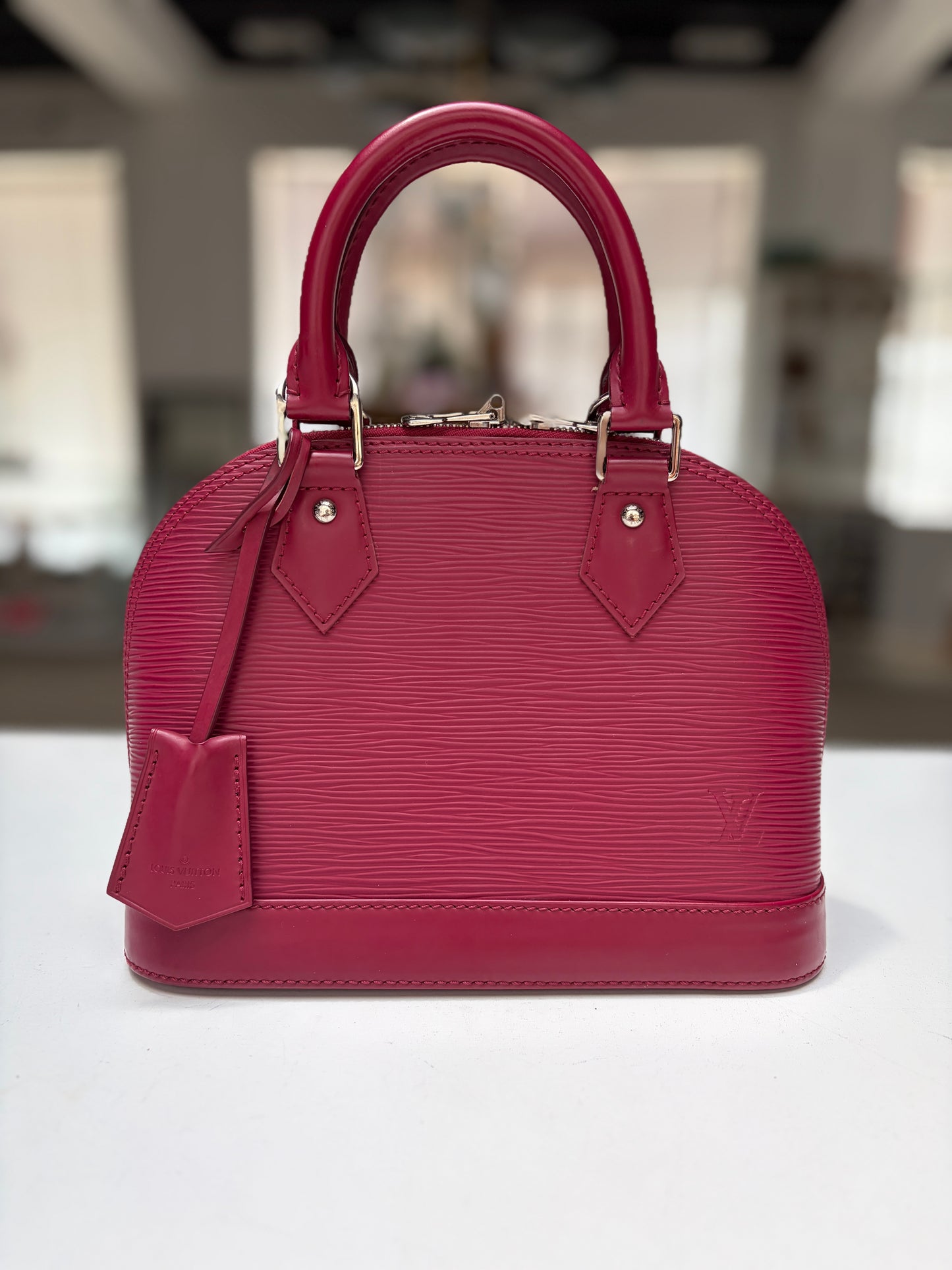 Louis Vuitton Pink Alma BB Epi Leather