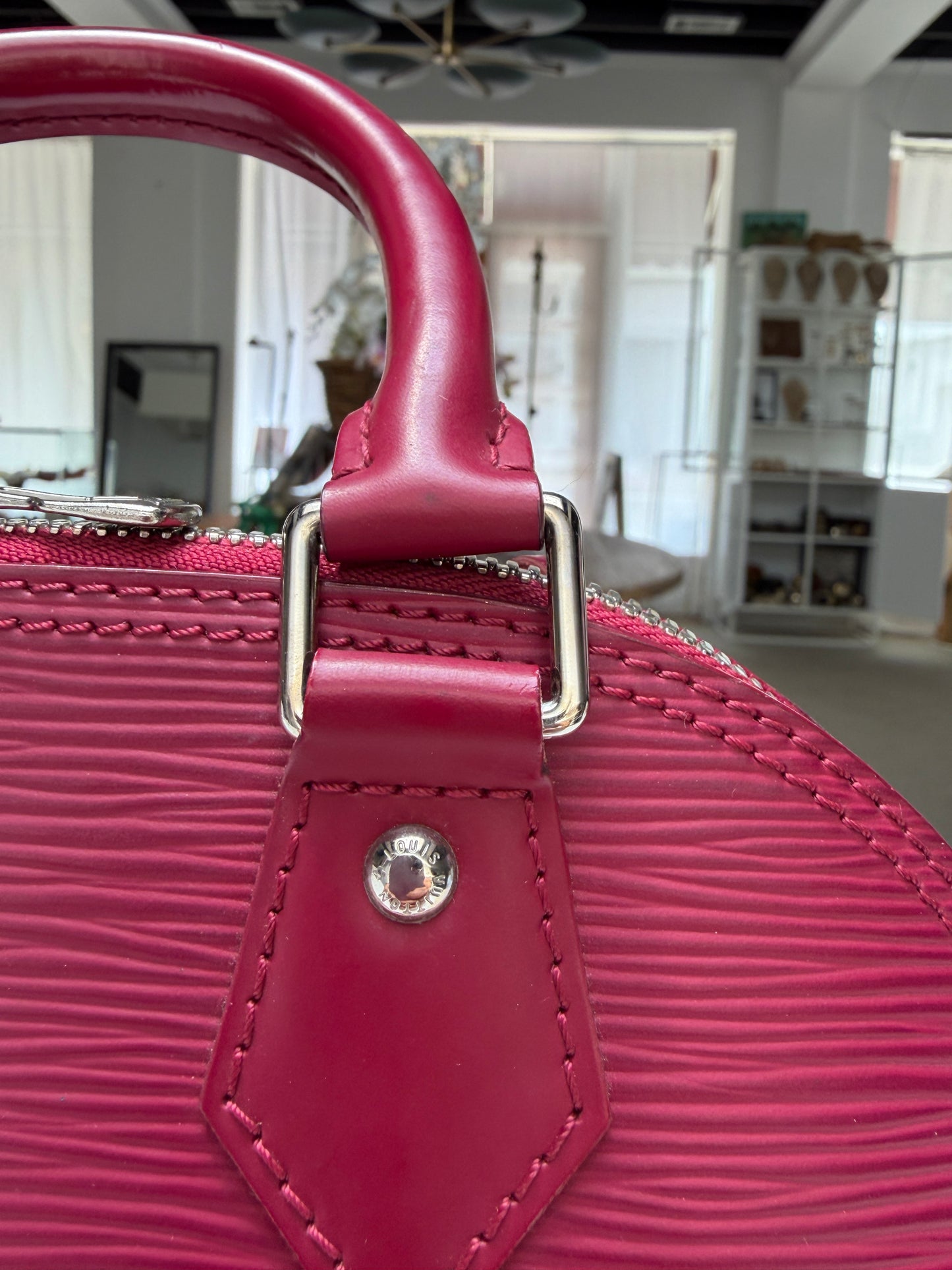 Louis Vuitton Pink Alma BB Epi Leather