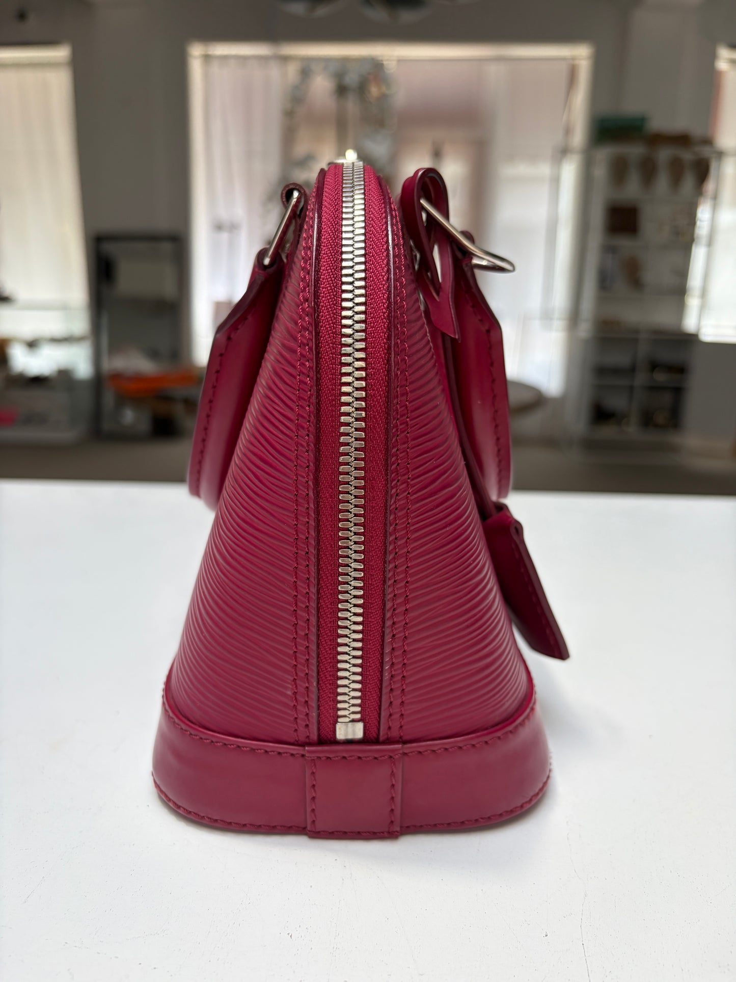 Louis Vuitton Pink Alma BB Epi Leather