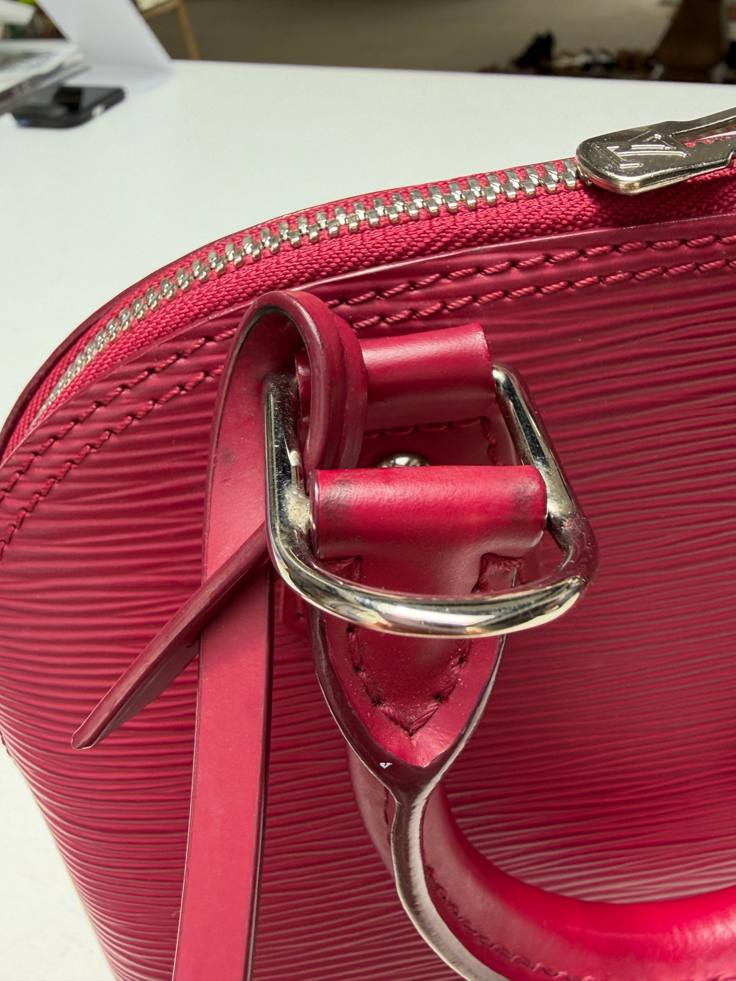 Louis Vuitton Pink Alma BB Epi Leather