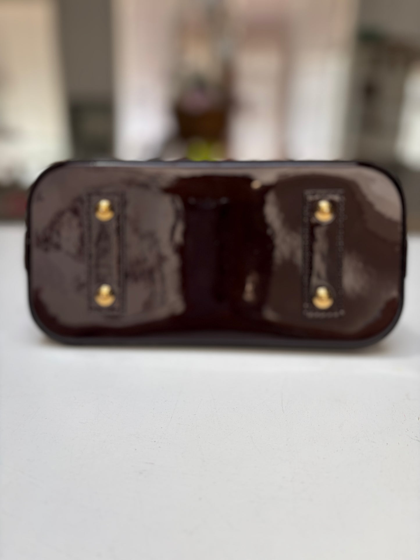 Louis Vuitton Vernis Monogram Alma BB Amarante Patent Leather