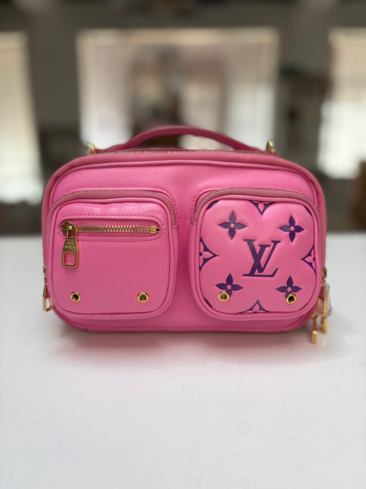Louis Vuitton Utility Bag Embossed Monogram Pink