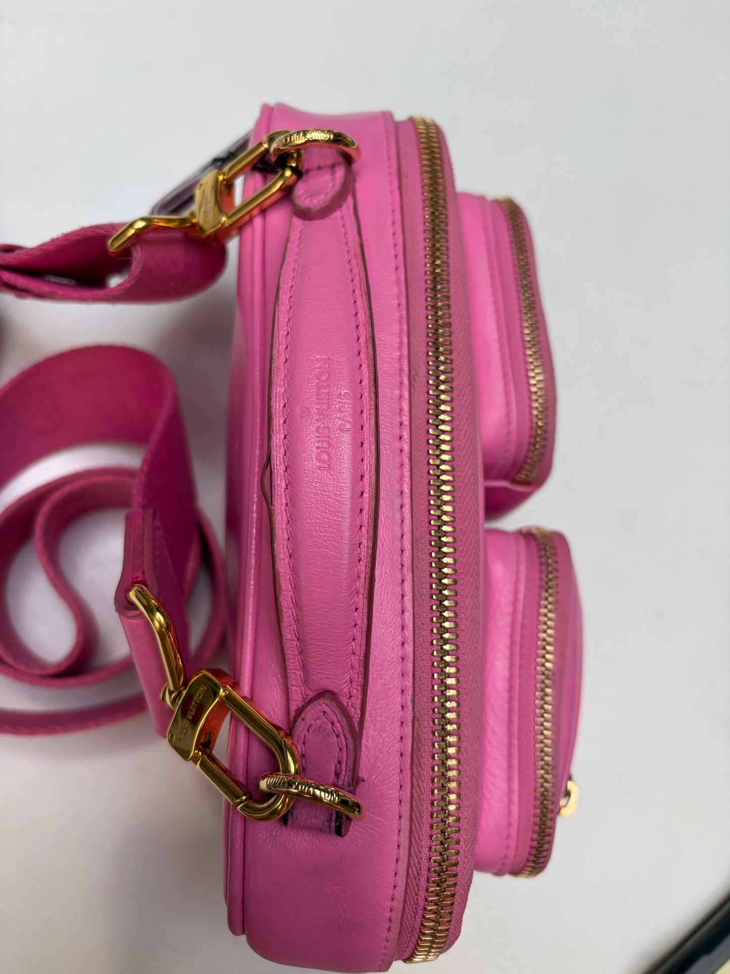 Louis Vuitton Utility Bag Embossed Monogram Pink