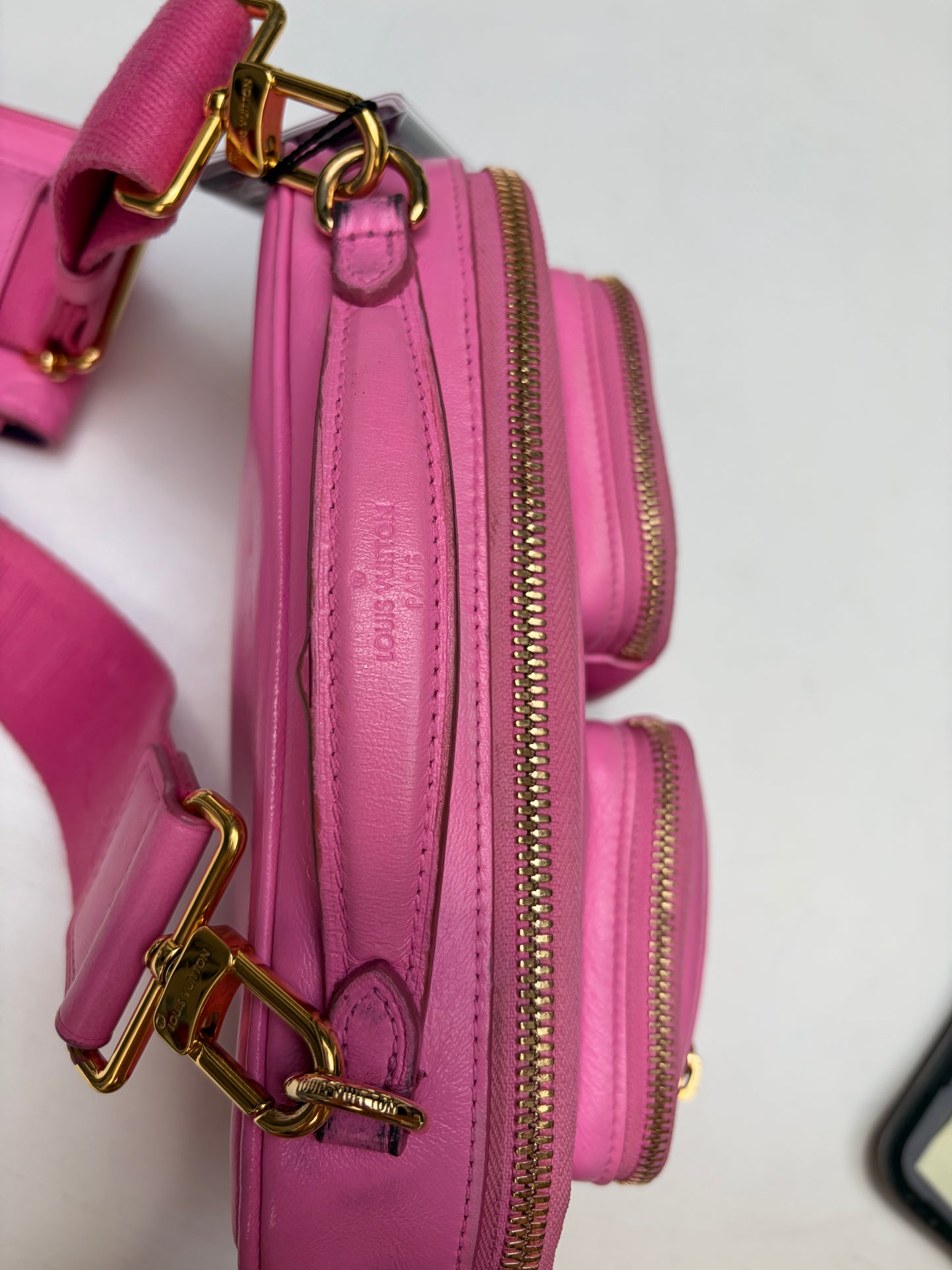 Louis Vuitton Utility Bag Embossed Monogram Pink