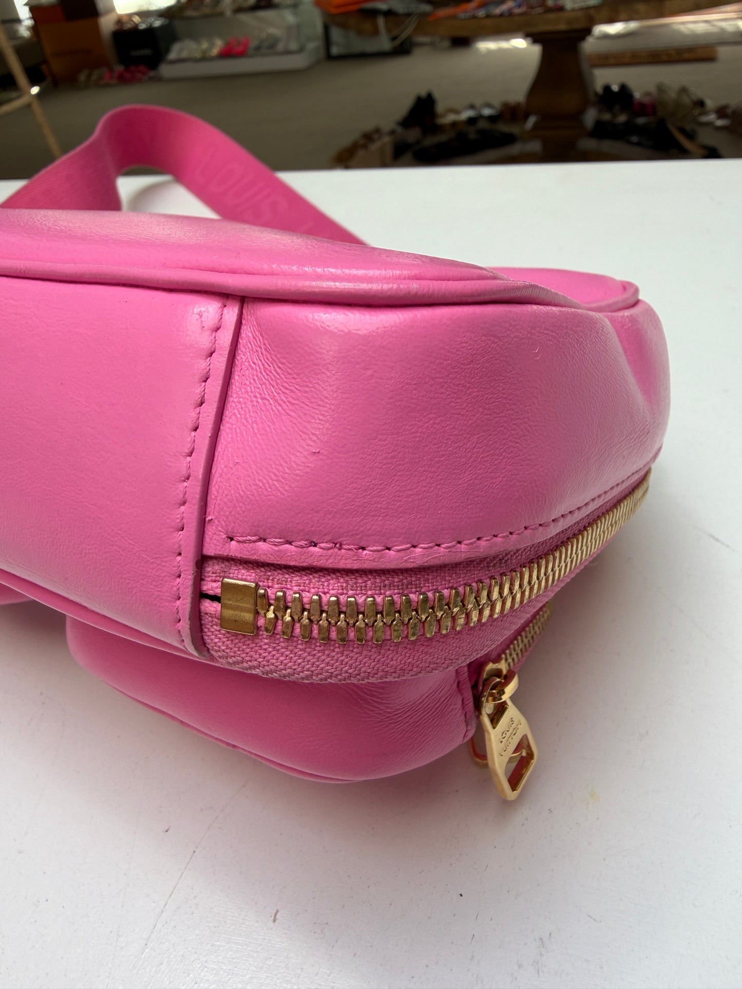 Louis Vuitton Utility Bag Embossed Monogram Pink