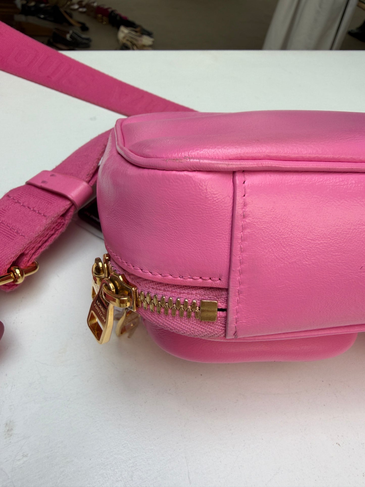 Louis Vuitton Utility Bag Embossed Monogram Pink