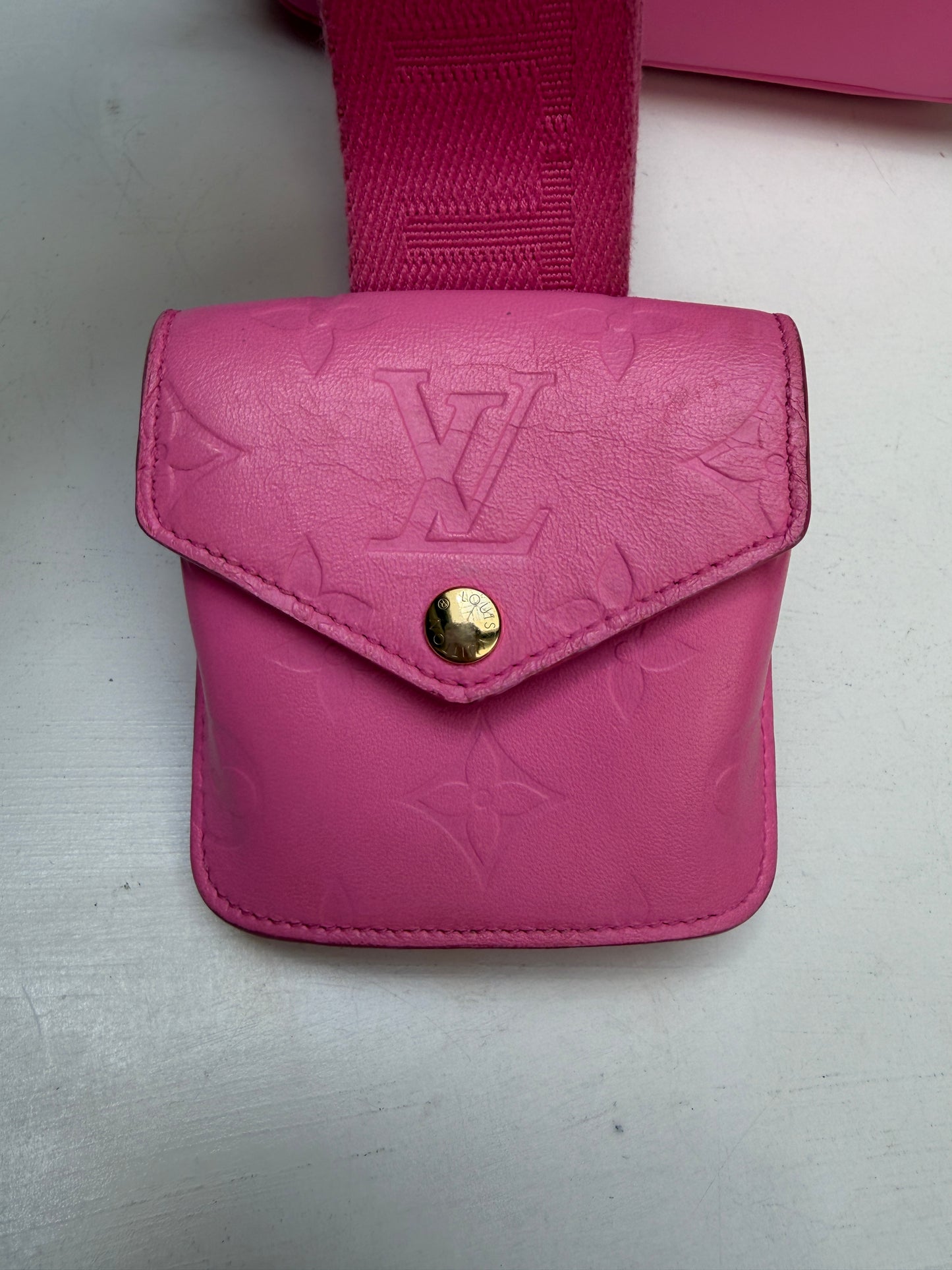 Louis Vuitton Utility Bag Embossed Monogram Pink