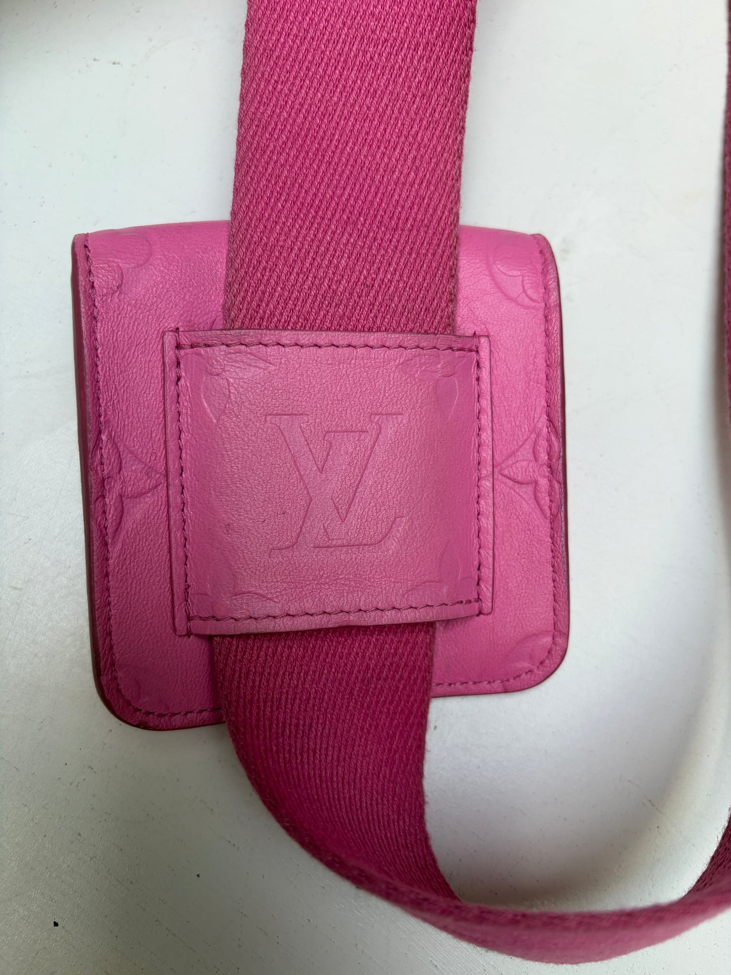 Louis Vuitton Utility Bag Embossed Monogram Pink