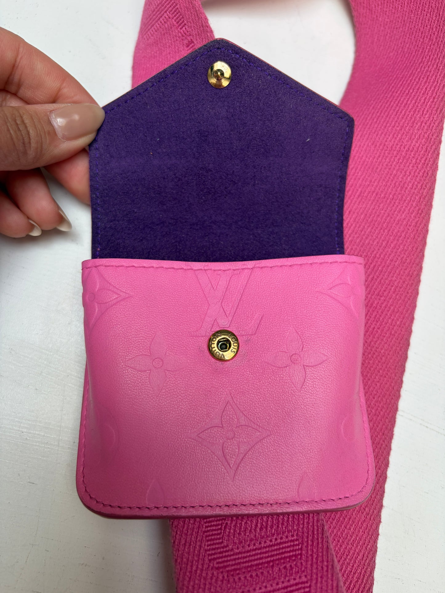 Louis Vuitton Utility Bag Embossed Monogram Pink
