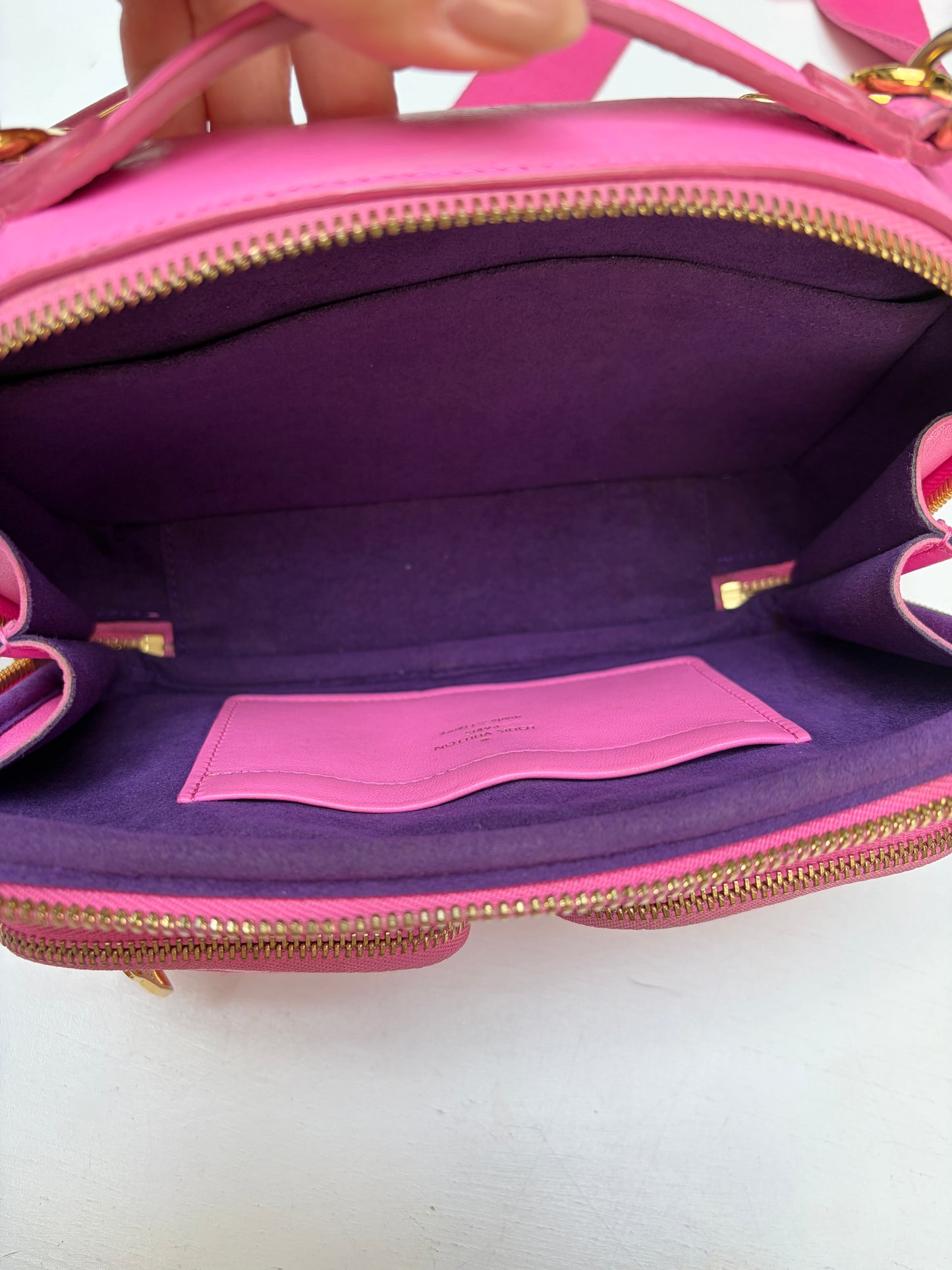 Louis Vuitton Utility Bag Embossed Monogram Pink